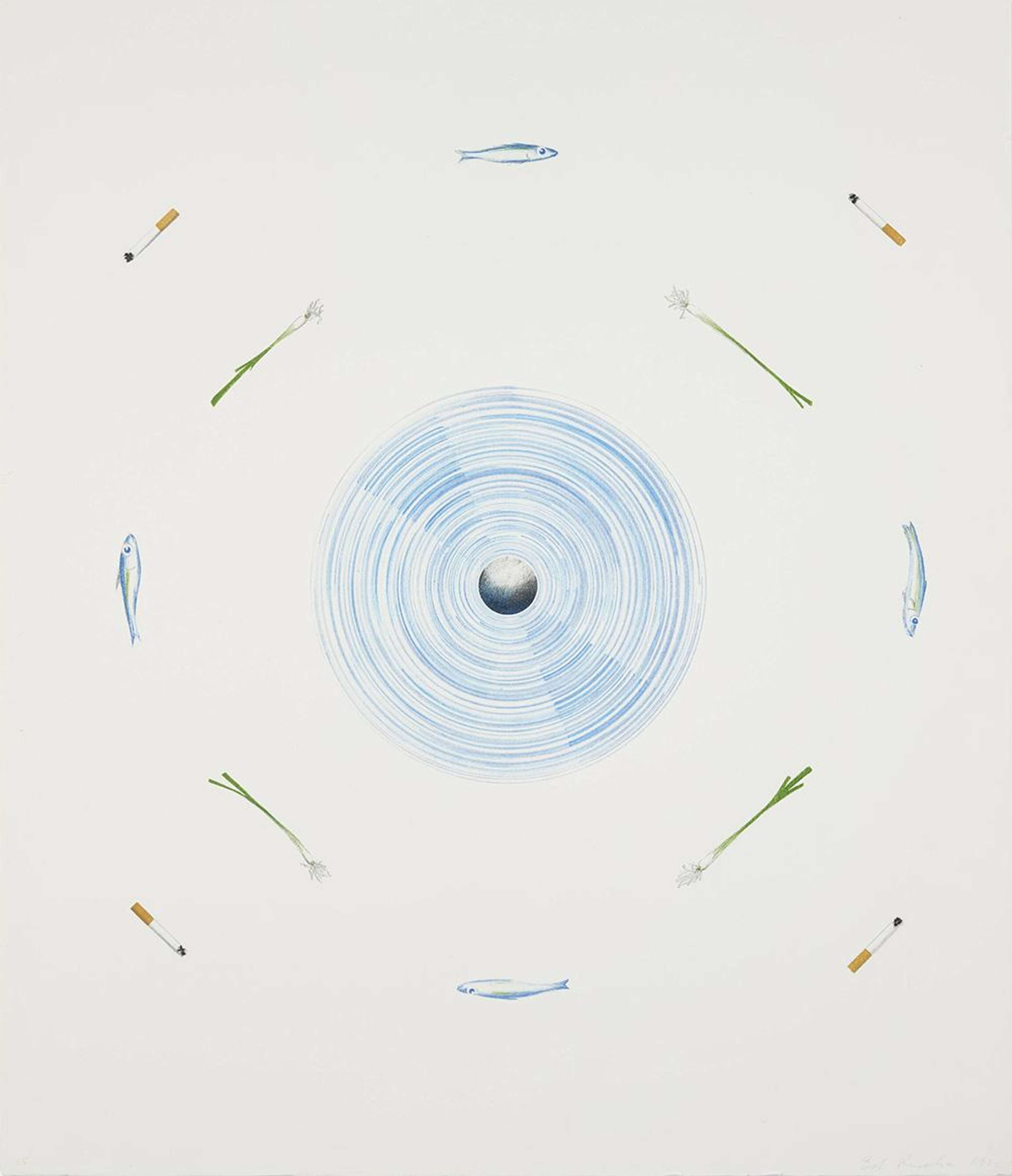 The Fan And Its Surroundings - Signed Print by Ed Ruscha 1982 - MyArtBroker