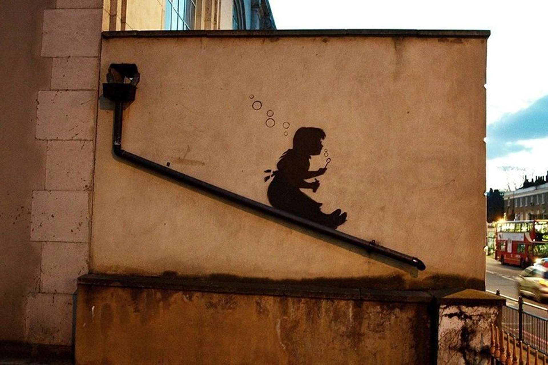 Bubble Slide Girl by Banksy