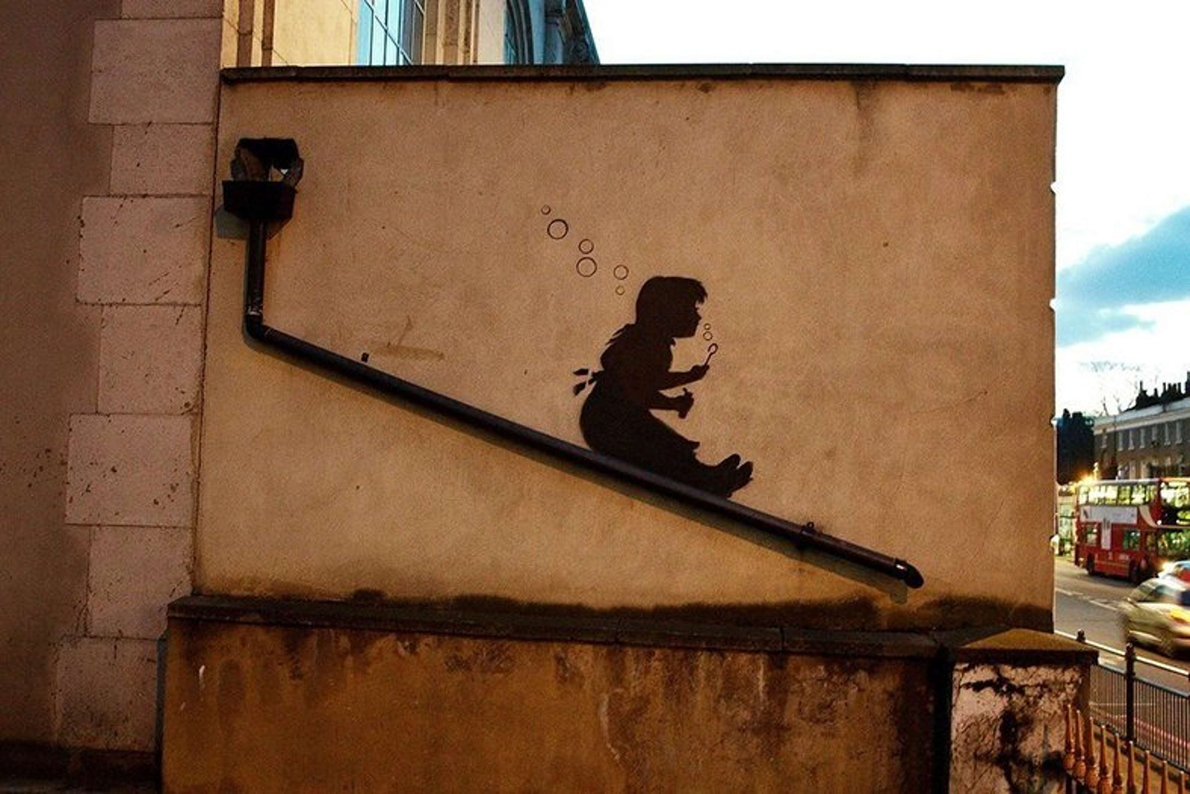 Bubble Slide Girl by Banksy