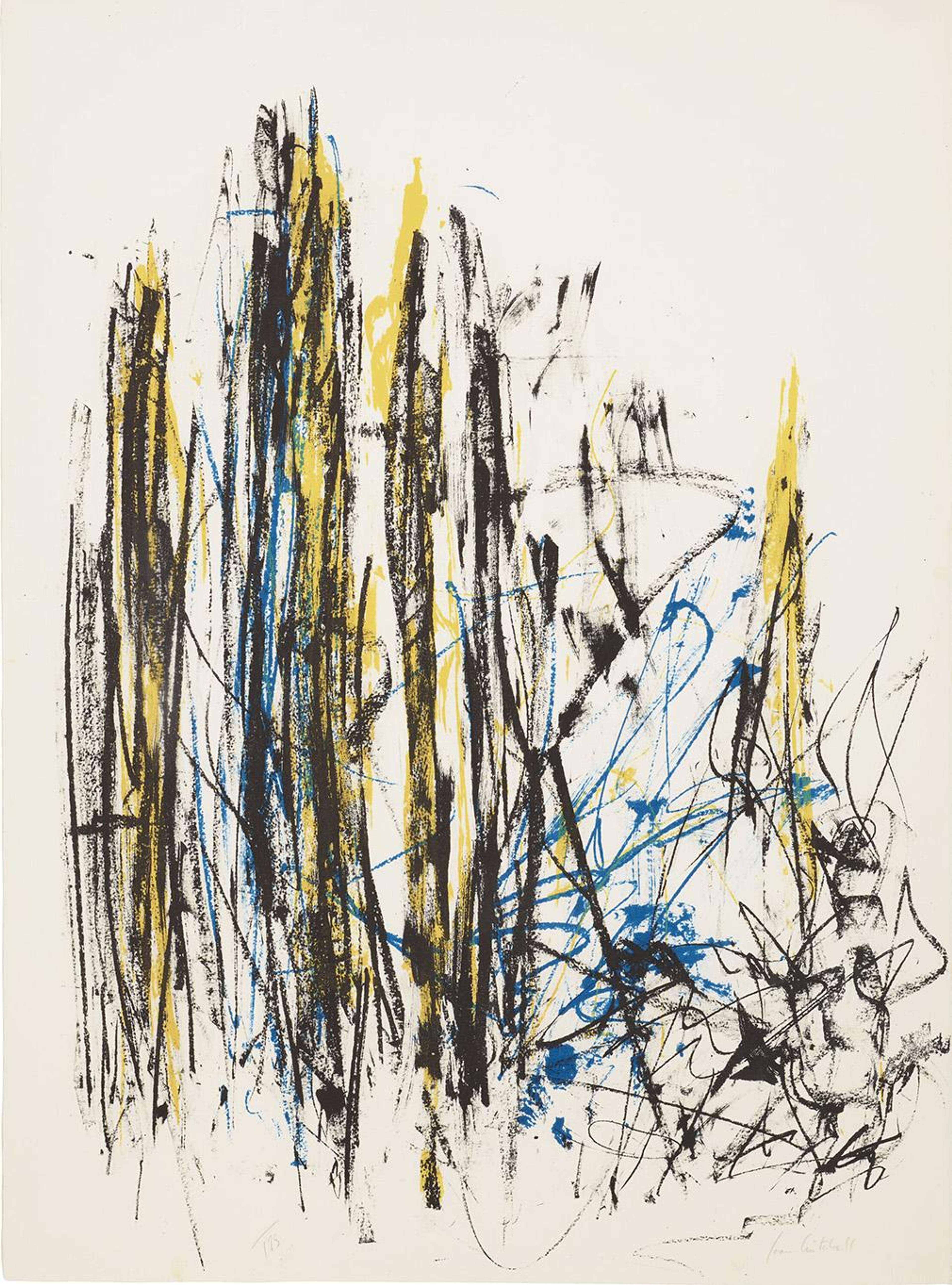 Arbres (black, yellow and blue) - Signed Print by Joan Mitchell 1992 - MyArtBroker