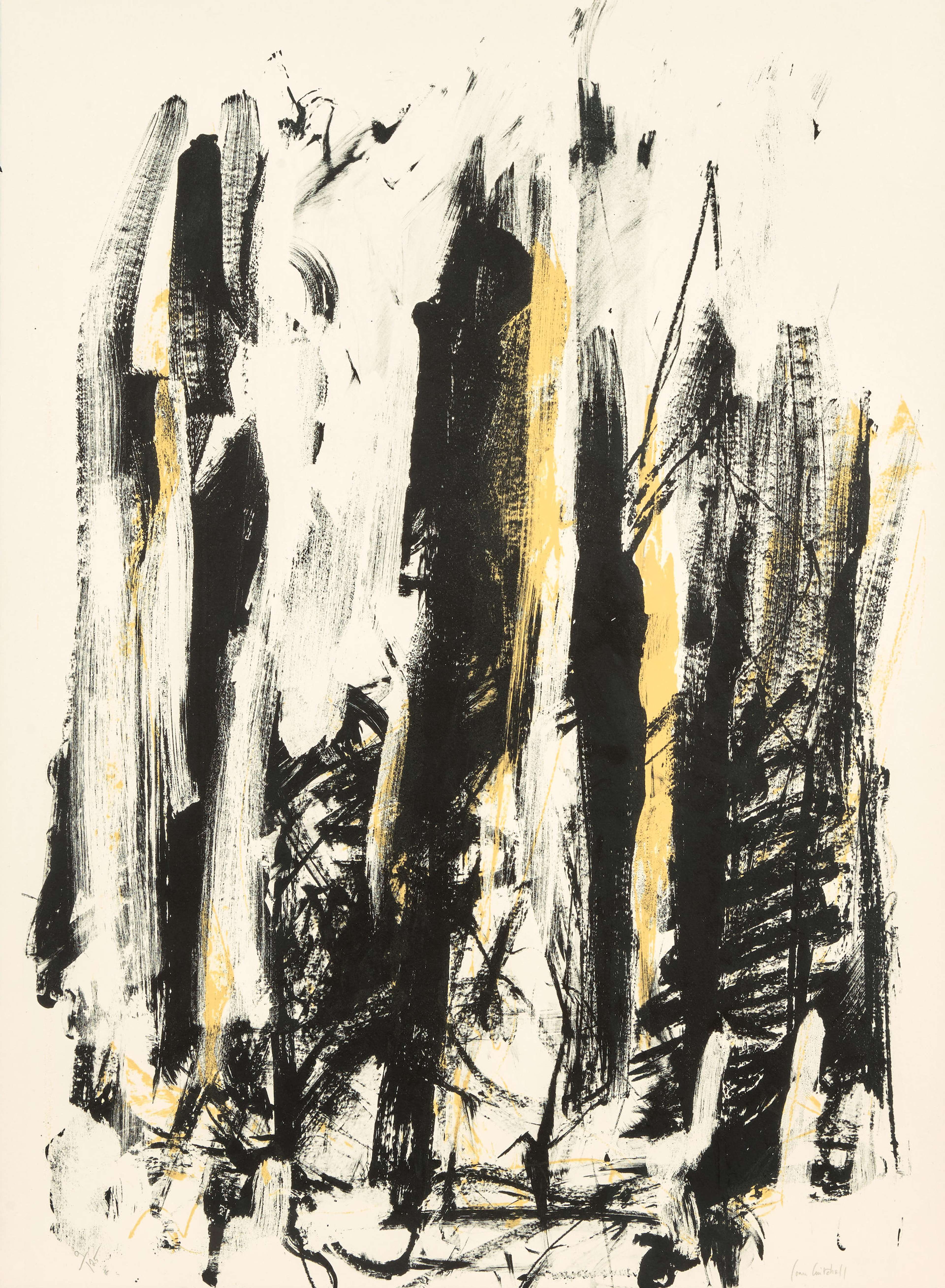 Arbres (black and yellow) - Signed Print by Joan Mitchell 1992 - MyArtBroker