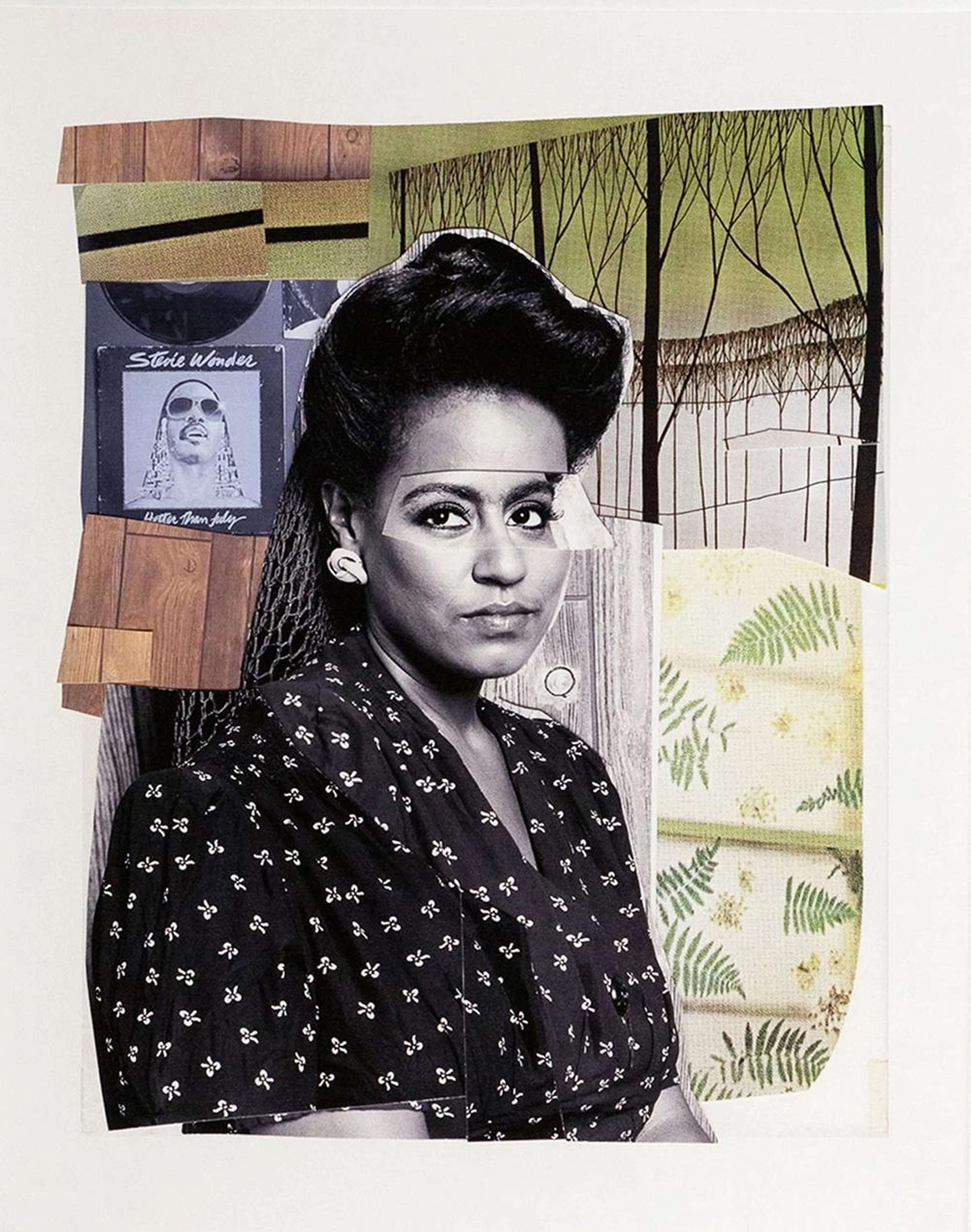 Clarivel With Black Blouse And White Ribbon - Signed Print by Mickalene Thomas 2016 - MyArtBroker