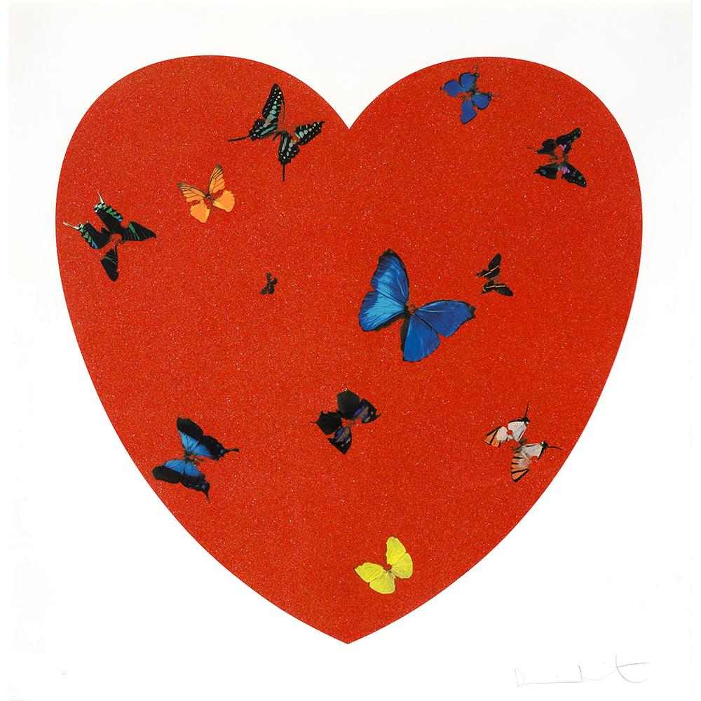 コレクション Damien Hirst post card Damien Hirst I Love You (white, pink, cool gold, poppy red