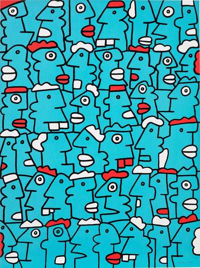 Fast Form Manifest (Teal) - Signed Print by Thierry Noir 2016 - MyArtBroker