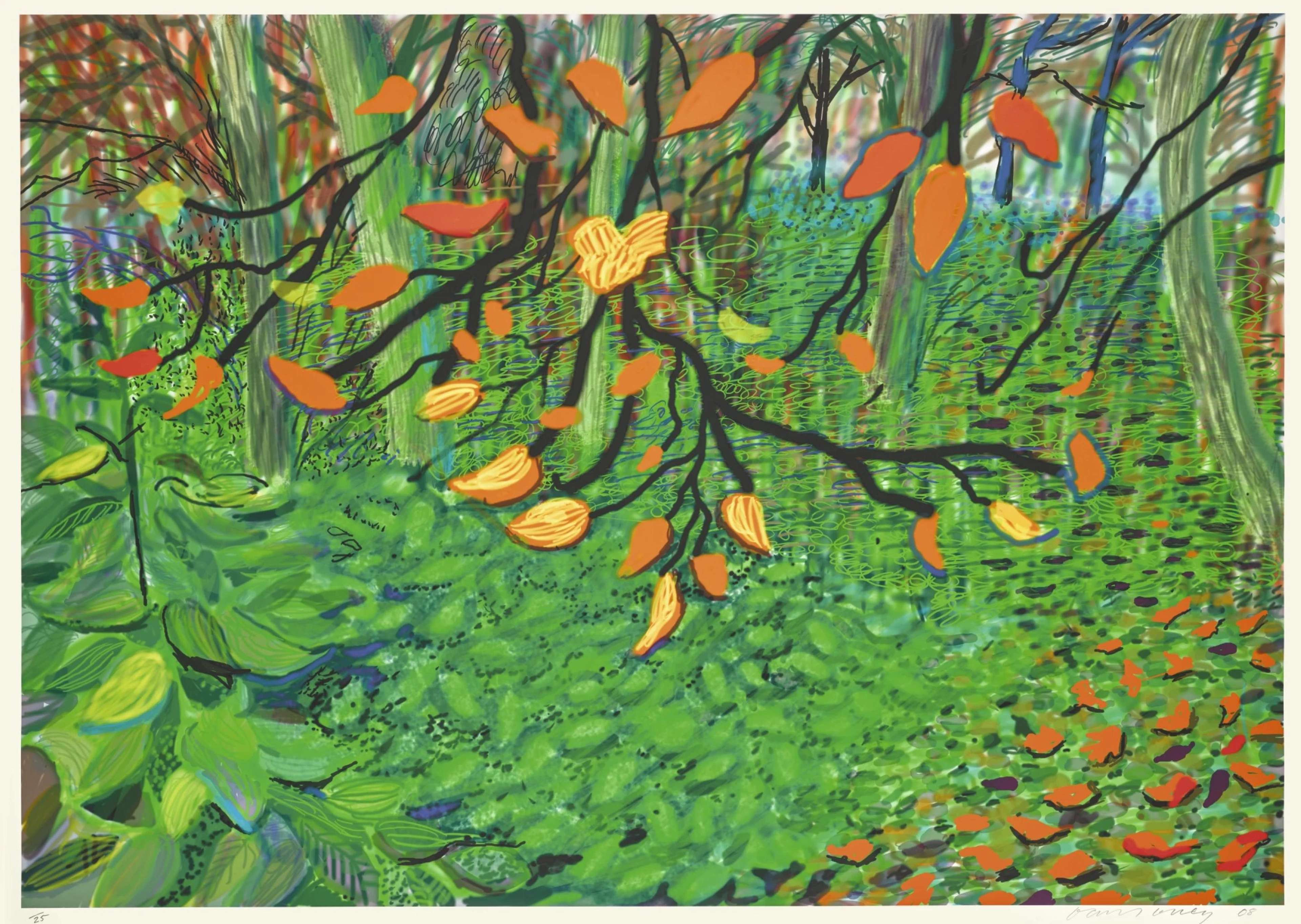 Autumn Leaves - Signed Print by David Hockney 2008 - MyArtBroker