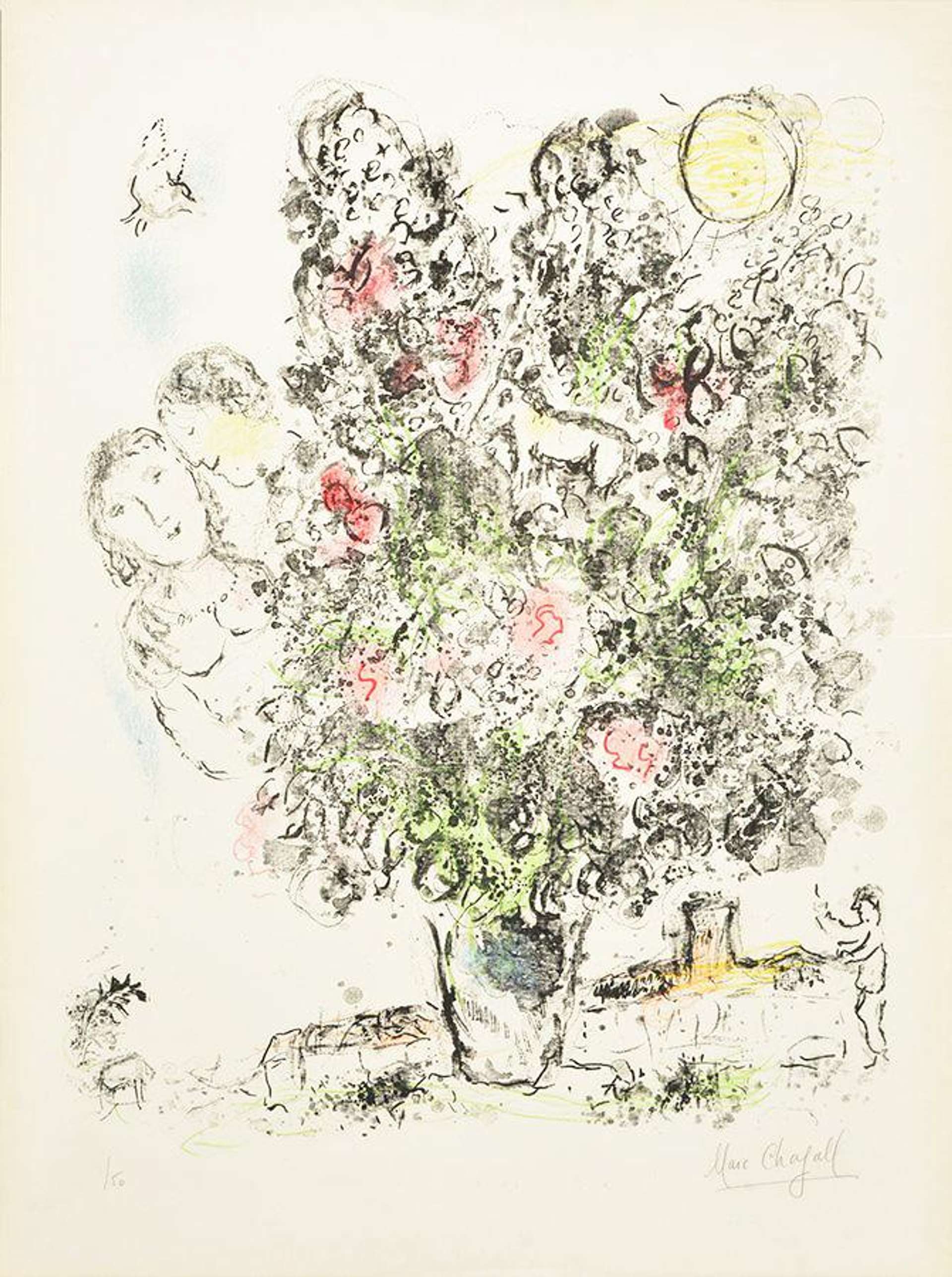 Le Bouquet Clair - Signed Print by Marc Chagall 1970 - MyArtBroker