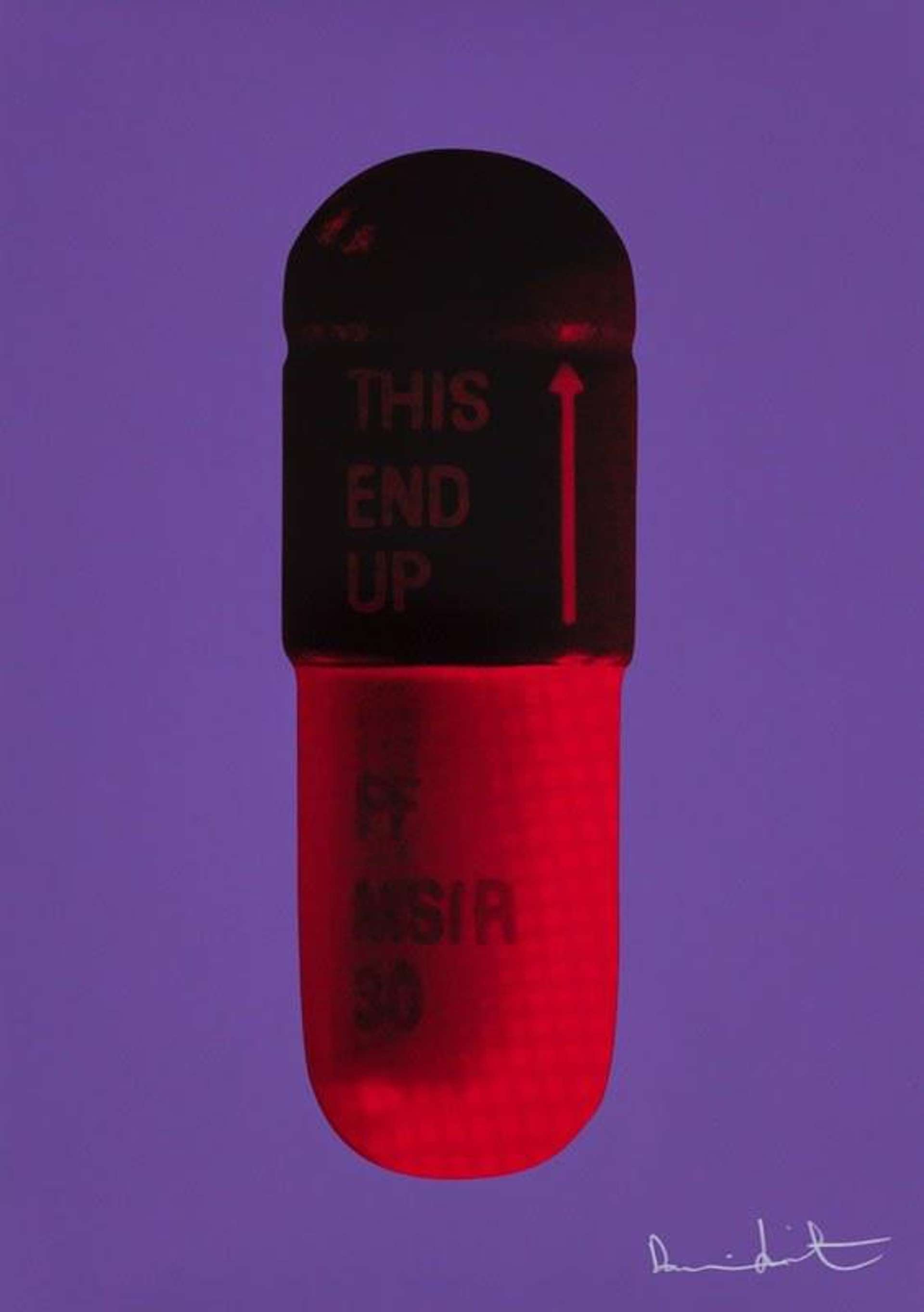 Damien Hirst: The Cure (papal purple, burgundy, blood orange) i - Signed Print