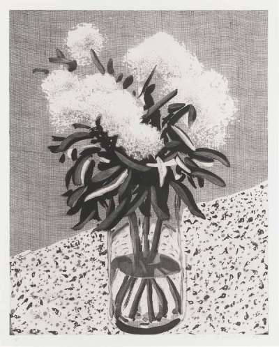 Peonies In A Glass Vase - Signed Print by David Hockney 1998 - MyArtBroker