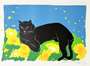 Walasse Ting: Black Cat - Signed Print