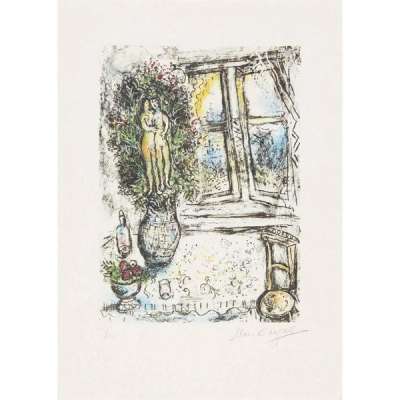Marc Chagall: La Fenetre Entrouverte - Signed Print