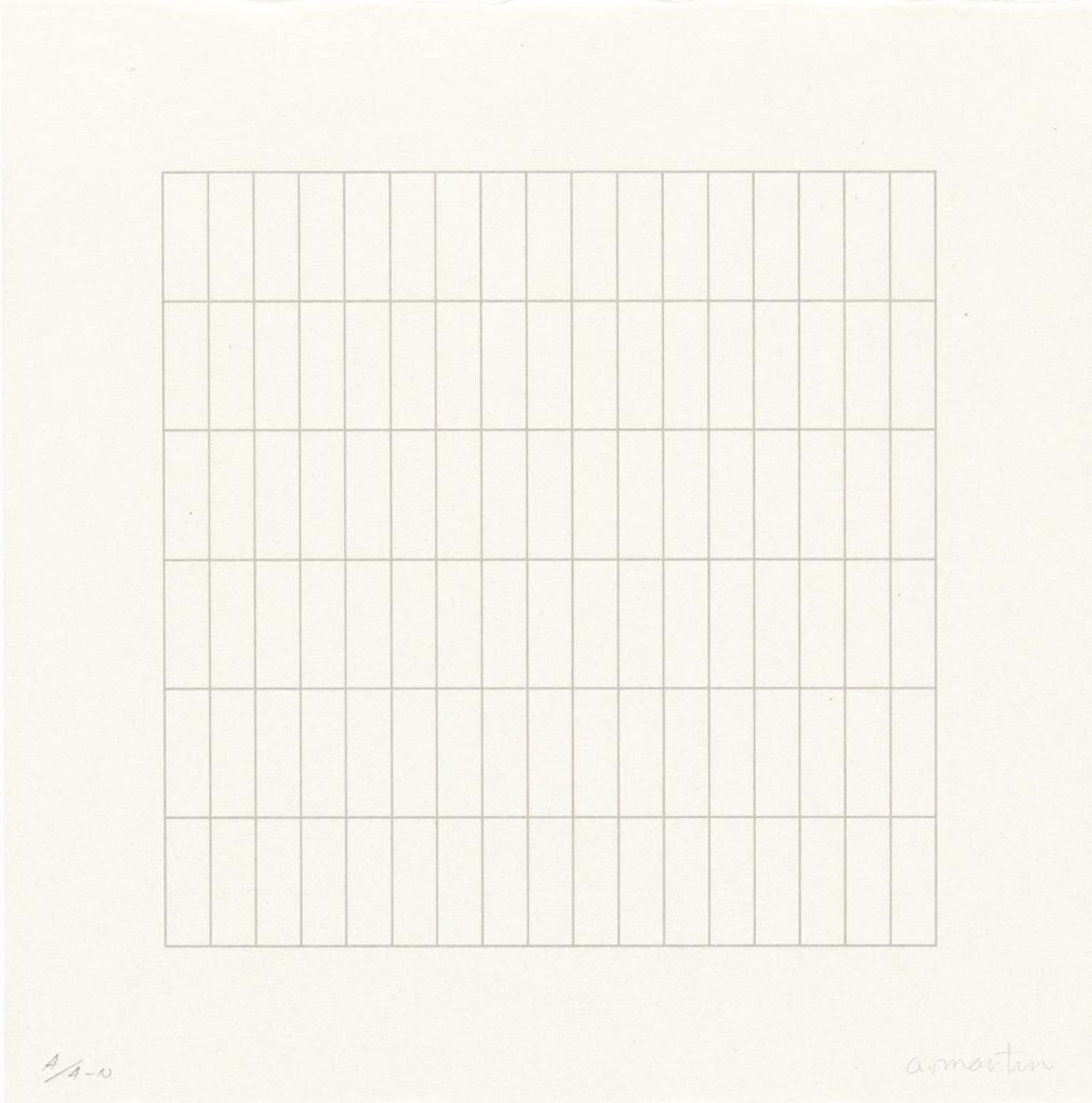 On A Clear Day 28 - Signed Print by Agnes Martin 1973 - MyArtBroker