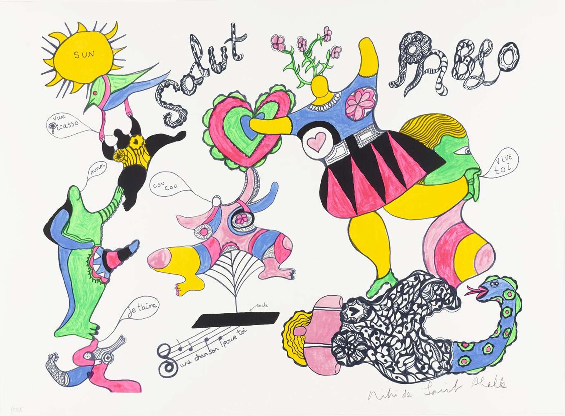 Salut Picasso - Signed Print by Niki de Saint Phalle 1973 - MyArtBroker