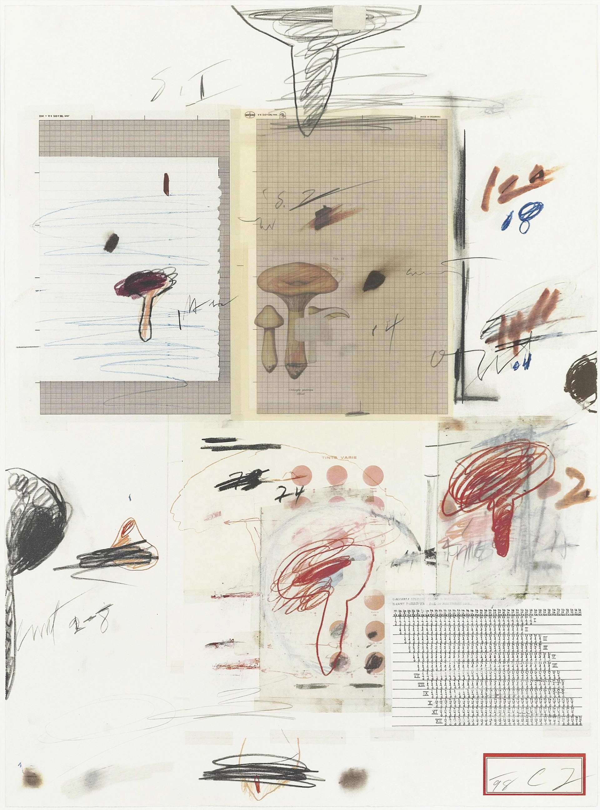 Plate IV (from Natural History Part I - Mushrooms) - Signed Print by Cy Twombly 1974 - MyArtBroker