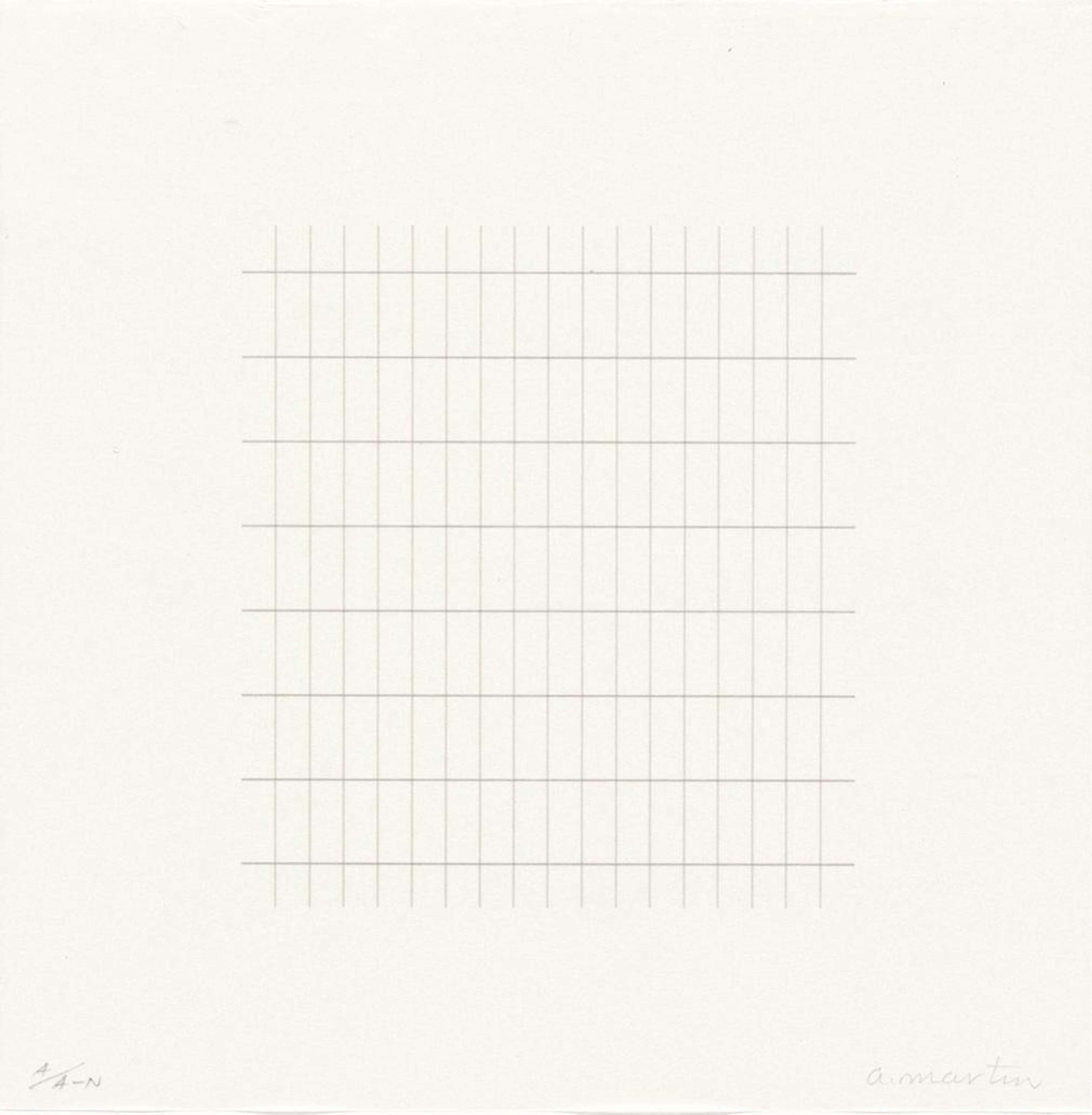 On A Clear Day 21 - Signed Print by Agnes Martin 1973 - MyArtBroker