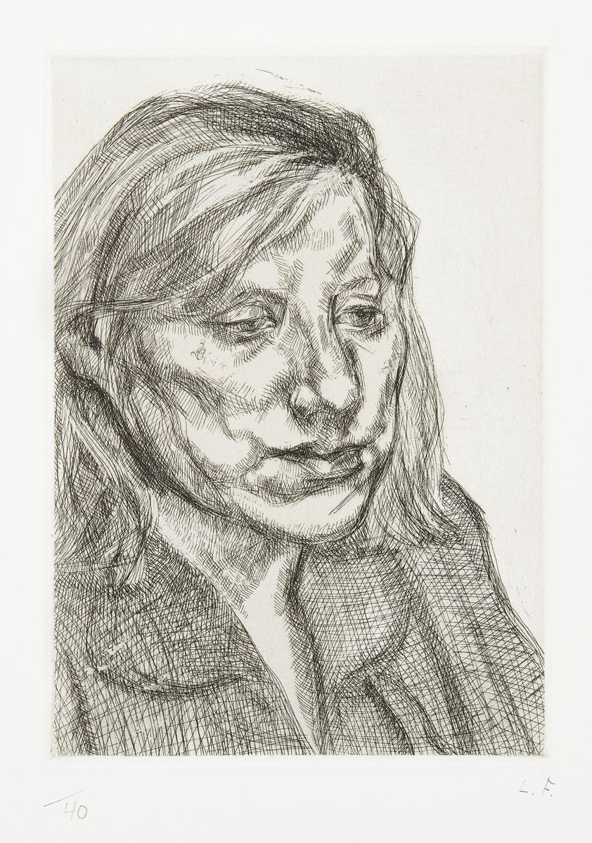 Lucian Freud Head Of Ib Signed Print 1988