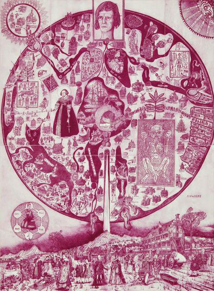 Grayson Perry Map Of Nowhere (purple) (Signed Print) 2008