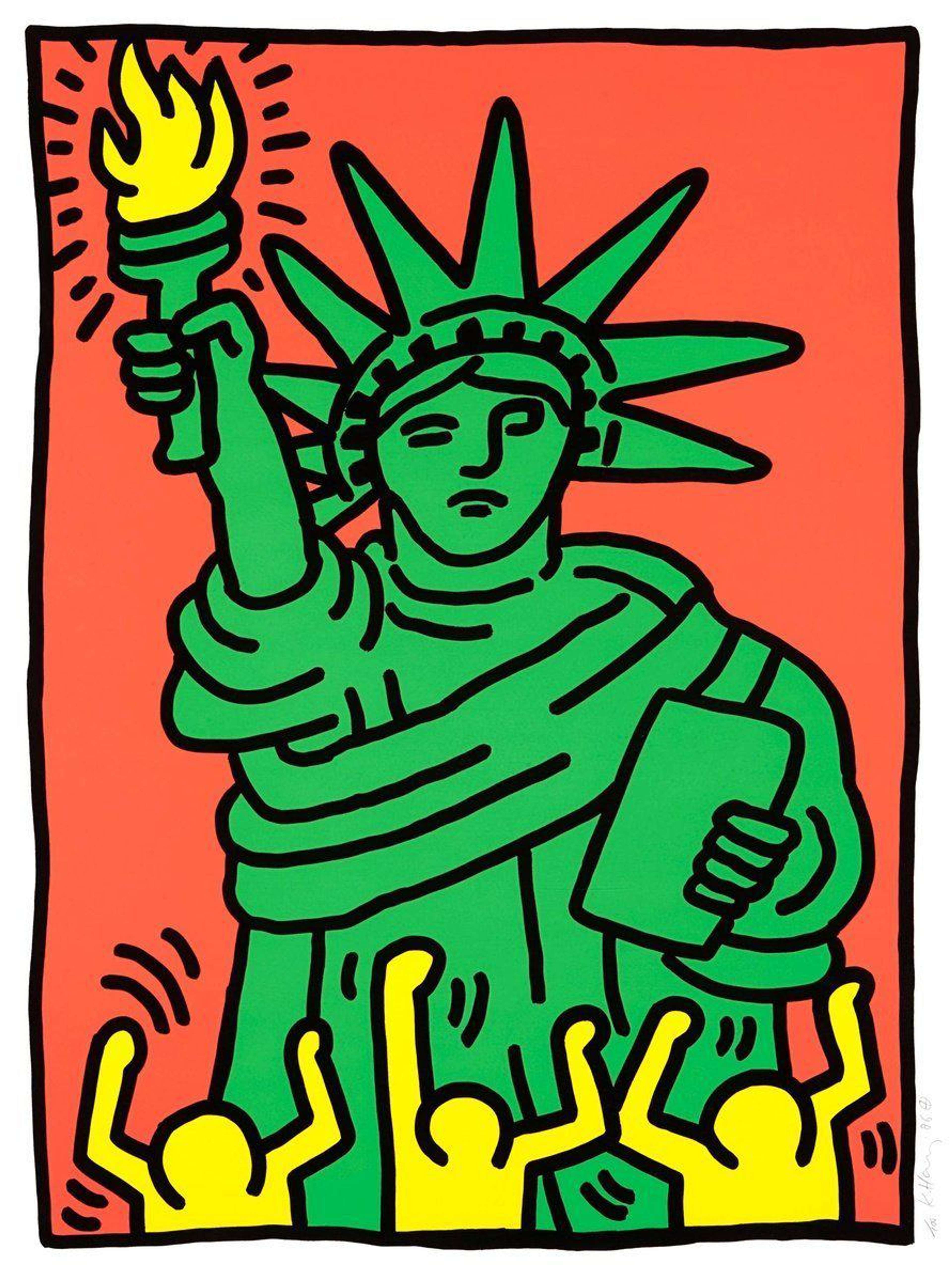 Statue Of Liberty - Signed Print by Keith Haring 1986 - MyArtBroker