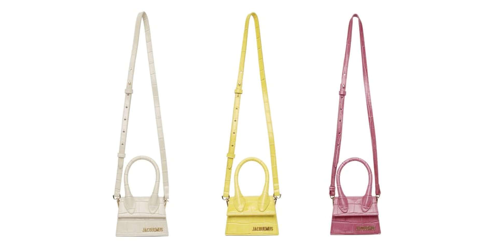 An image of three Le Chiquito handbags by designer Jacquemus.