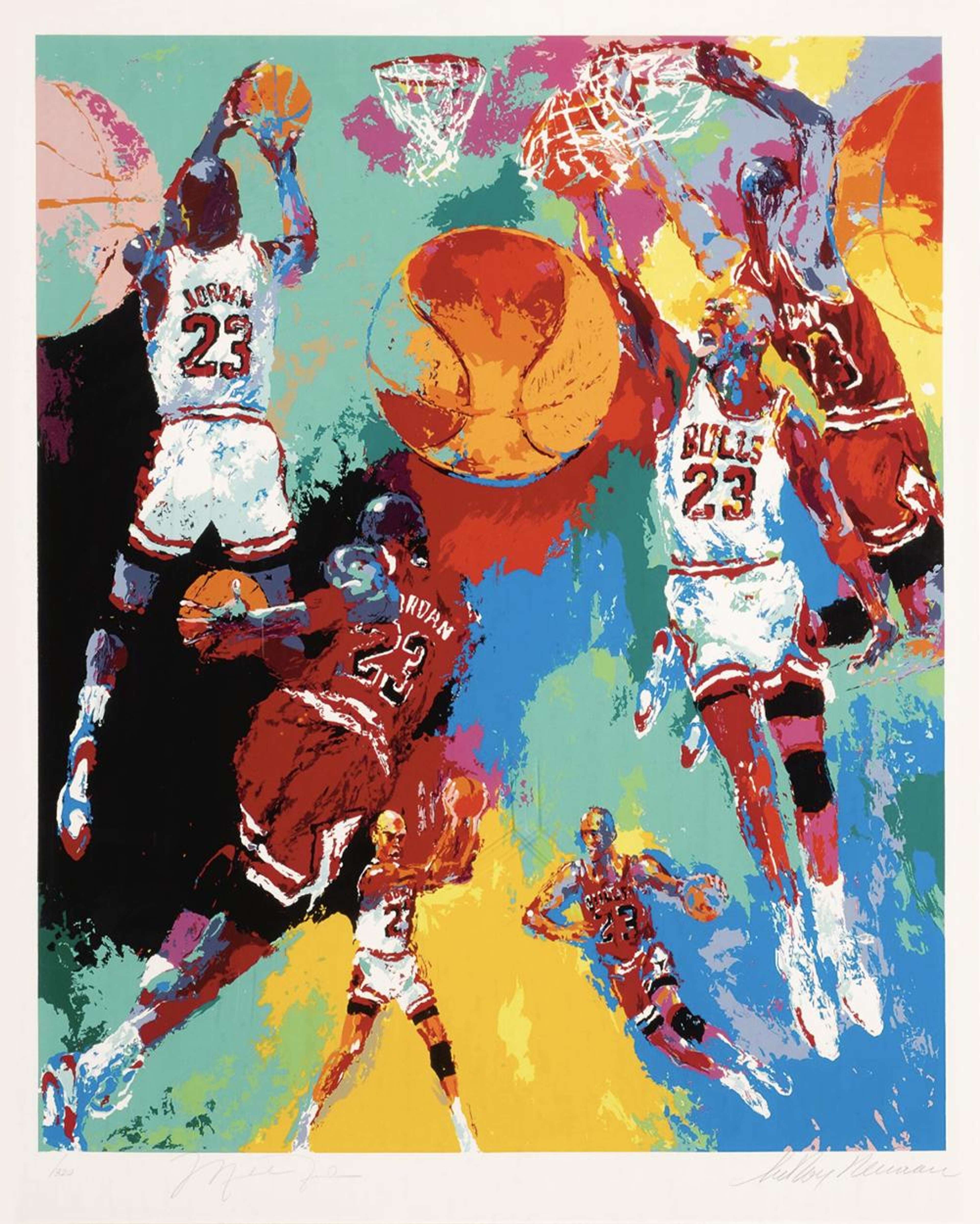 Michael Jordan - Signed Print by Leroy Neiman 1991 - MyArtBroker