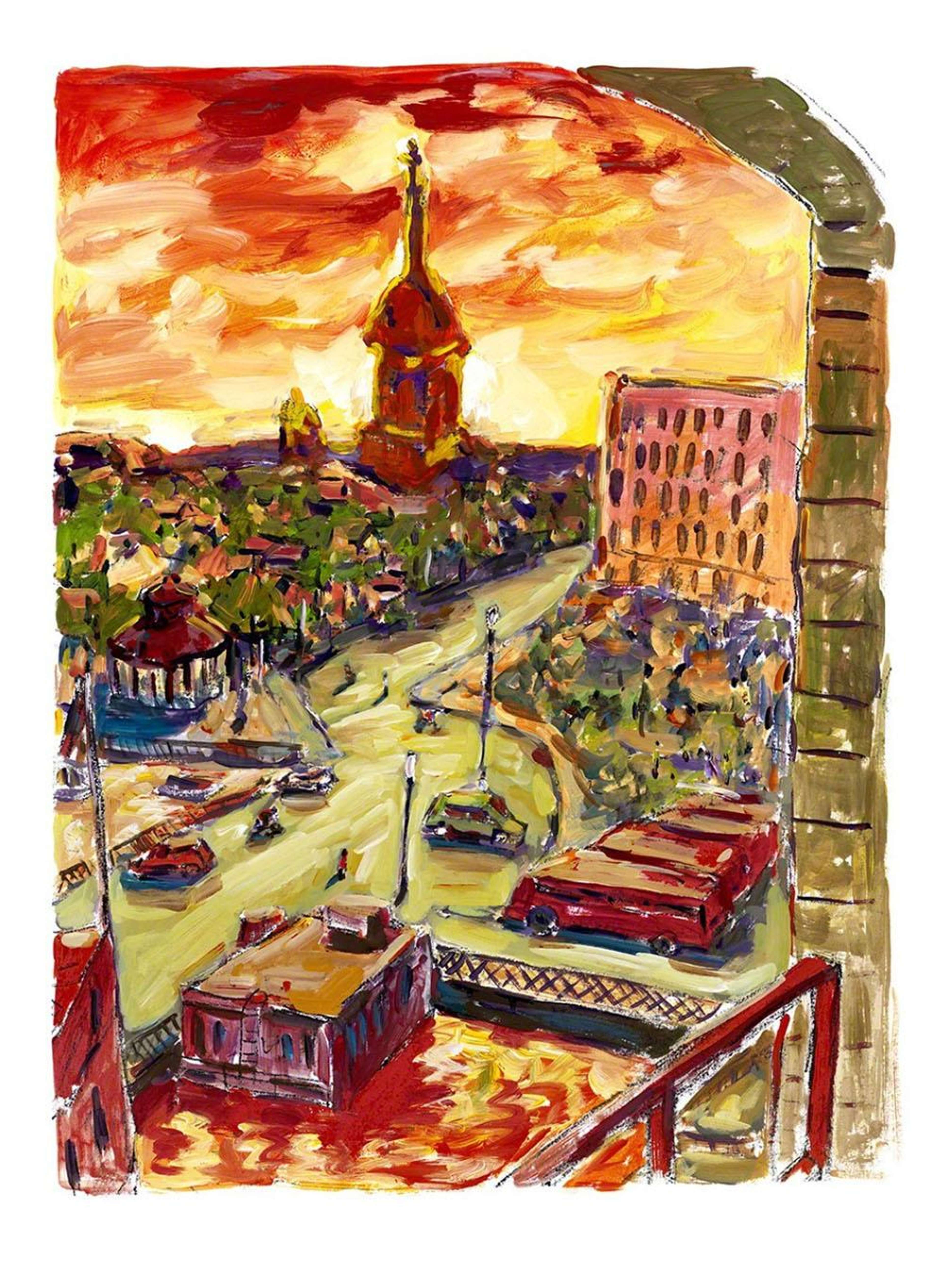 Bell Tower In Stockholm (2018) - Signed Print by Bob Dylan 2018 - MyArtBroker