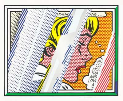 Roy Lichtenstein: Reflections On Girl - Signed Mixed Media