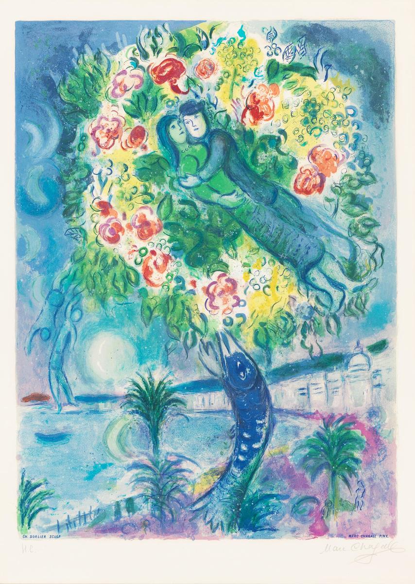 Marc Chagall Couple Et Poisson (Signed Print) 1967 | For Sale