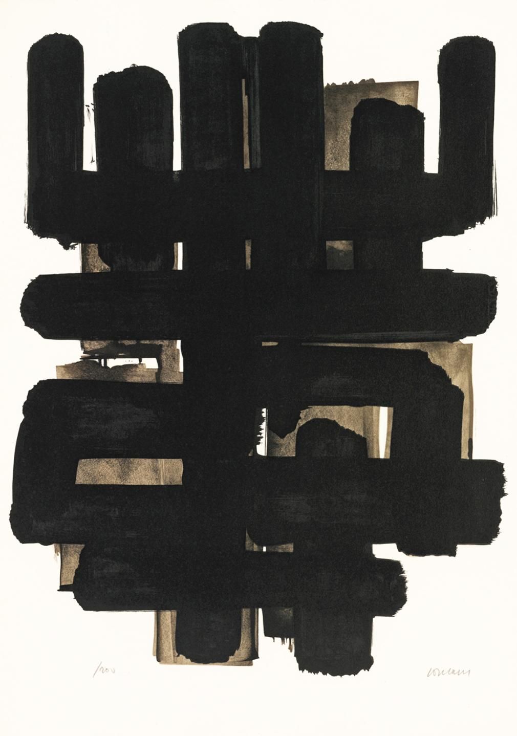 Pierre Soulages Lithographie No. 3 (Signed Print) 1957 | MyArtBroker
