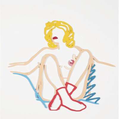 Tom Wesselmann: Rosemary With Socks And Arms Outstretched (steel edition) - Signed Mixed Media
