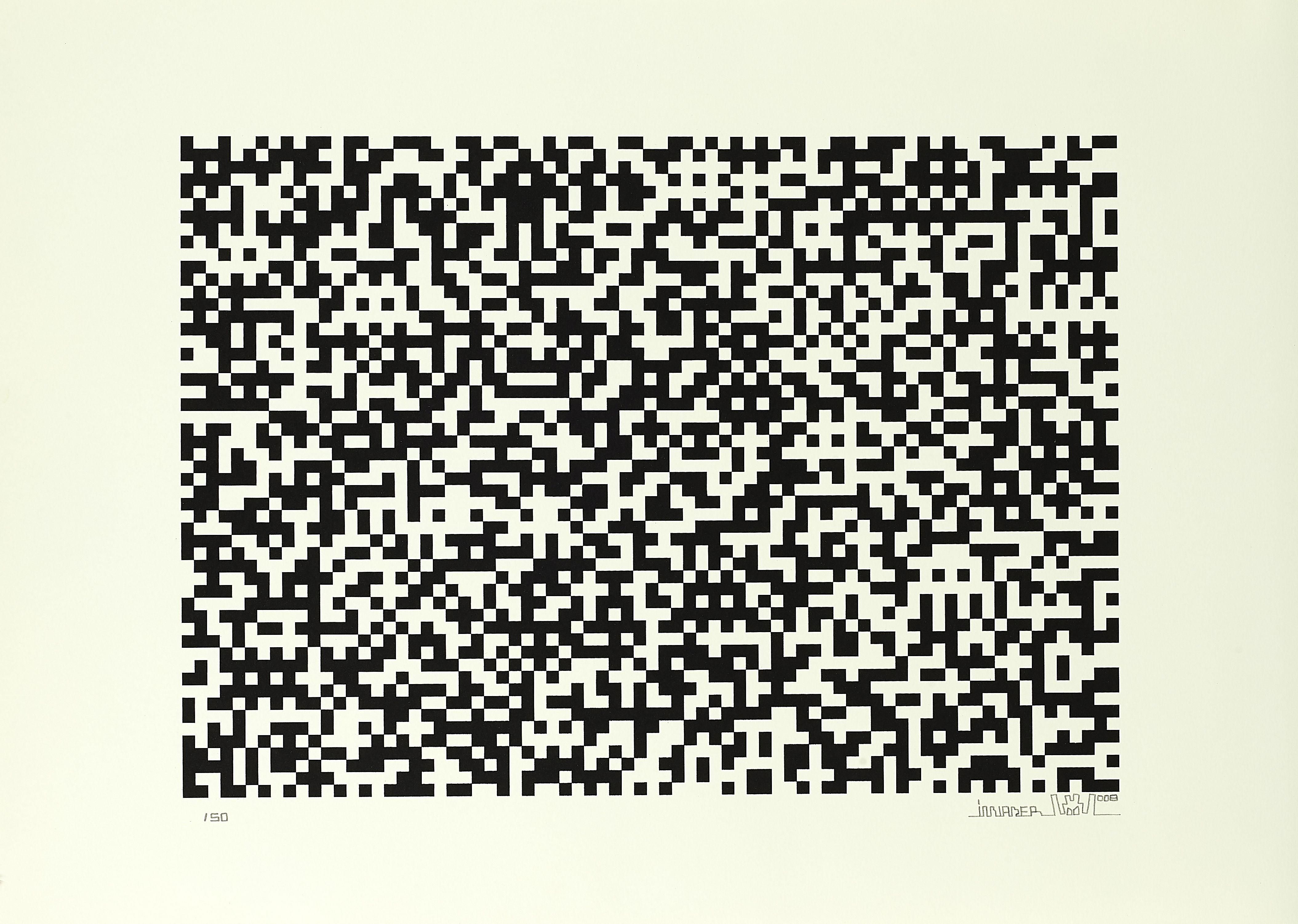 Invader Binary Code (black) (Signed Print) 2008 | For Sale