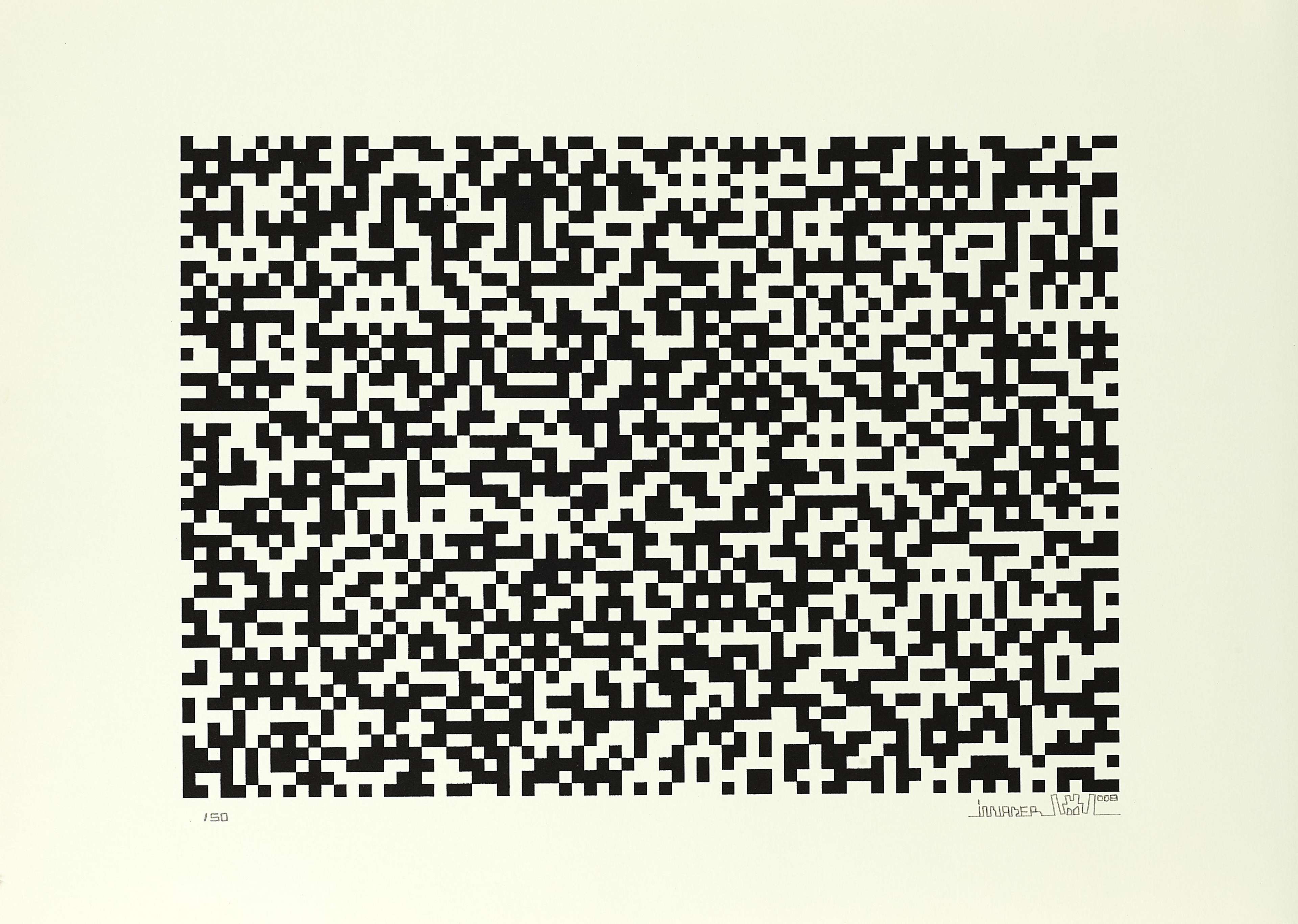 Binary Code (black) - Signed Print by Invader 2008 - MyArtBroker