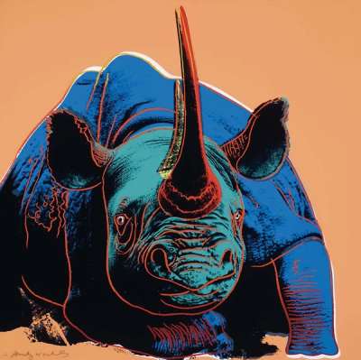 Andy Warhol: Black Rhinoceros (F. & S. II.301) - Signed Print
