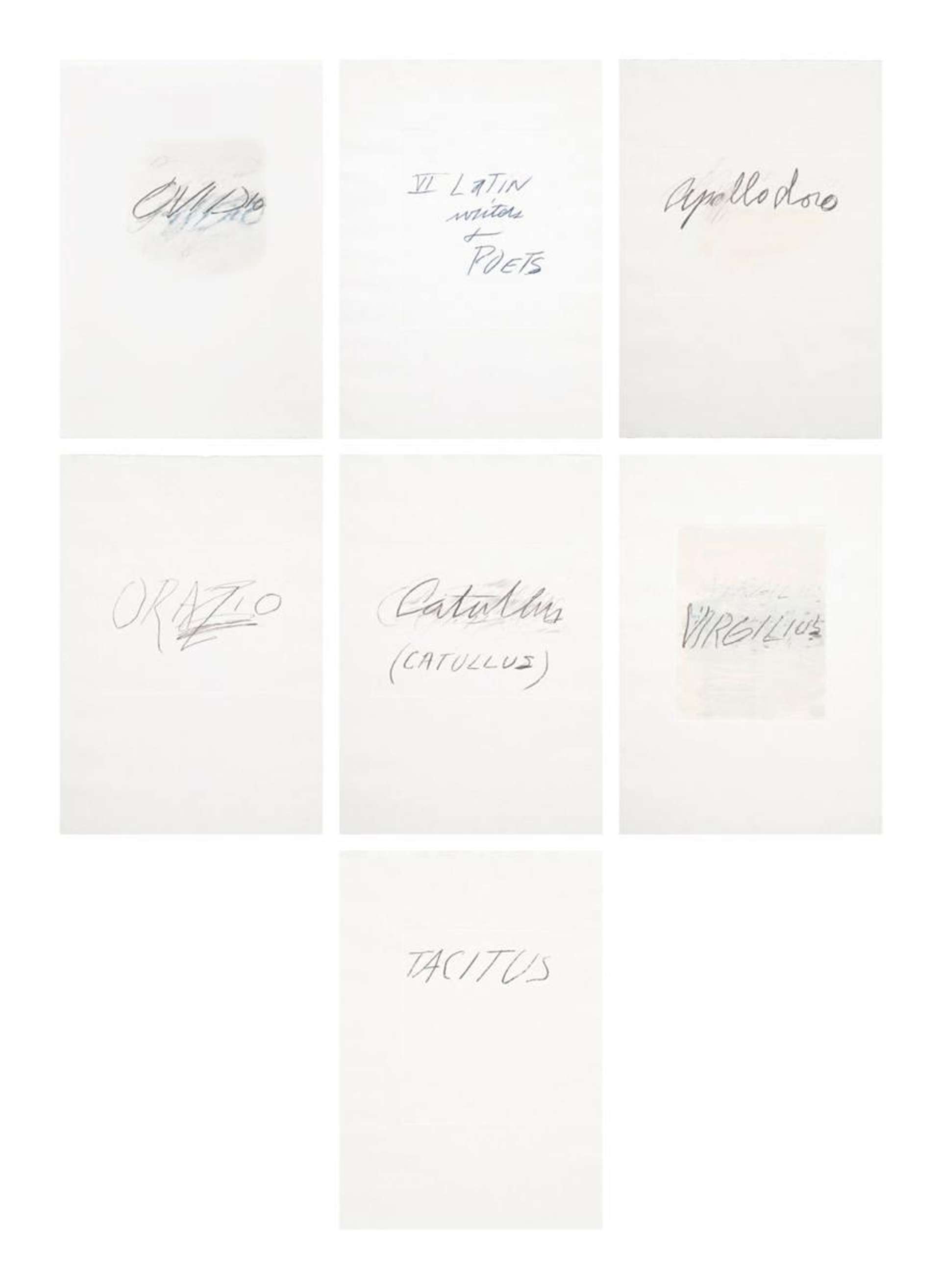 Six Latin Writers And Poets (complete set) - Signed Print by Cy Twombly 1975 - MyArtBroker