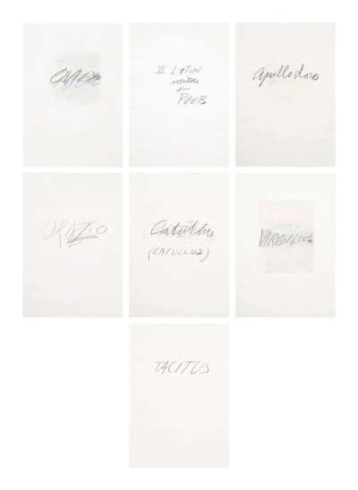 Six Latin Writers And Poets (complete set) - Signed Print by Cy Twombly 1975 - MyArtBroker