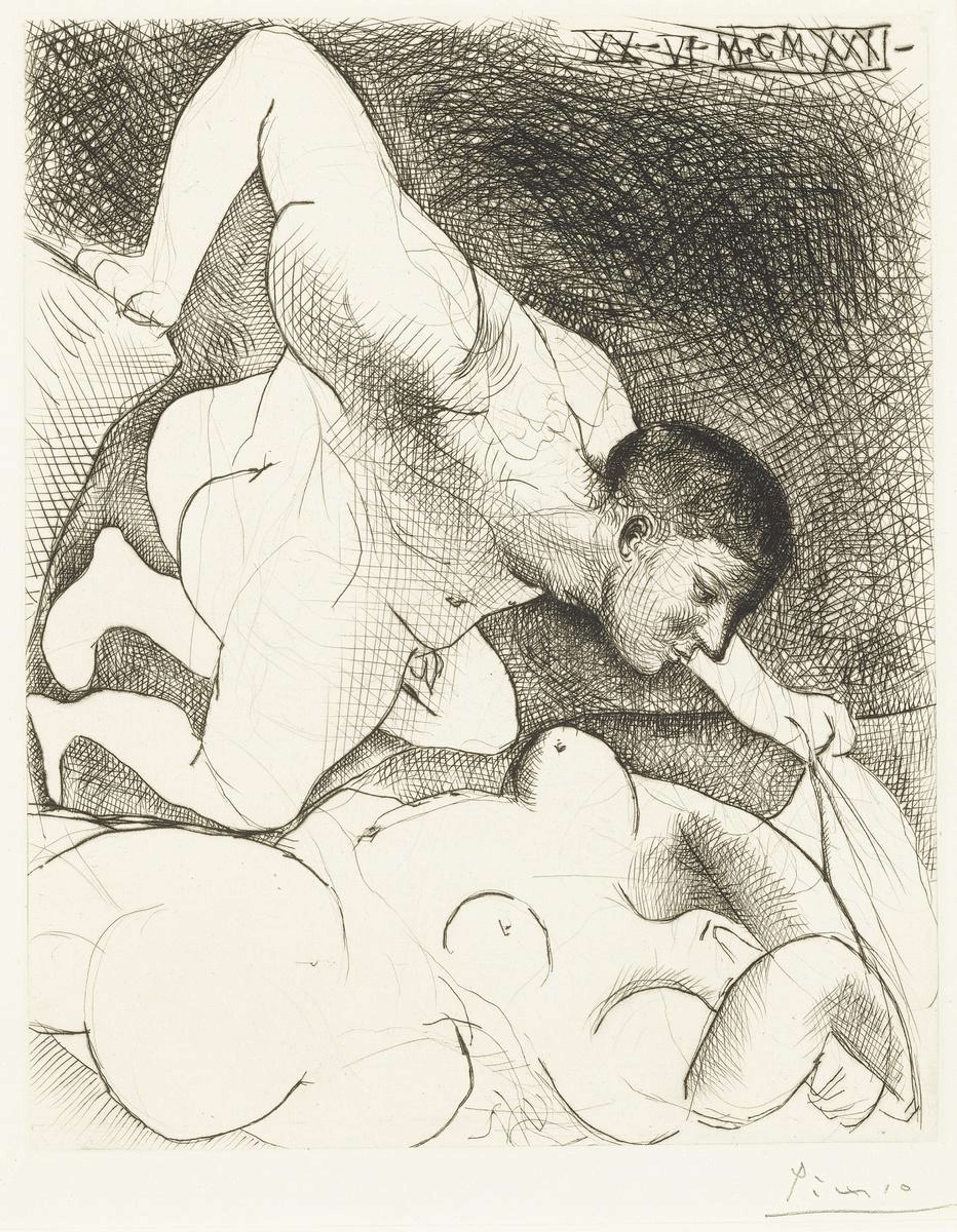 Homme Dévoilant Une Femme - Signed Print by Pablo Picasso 1931 - MyArtBroker