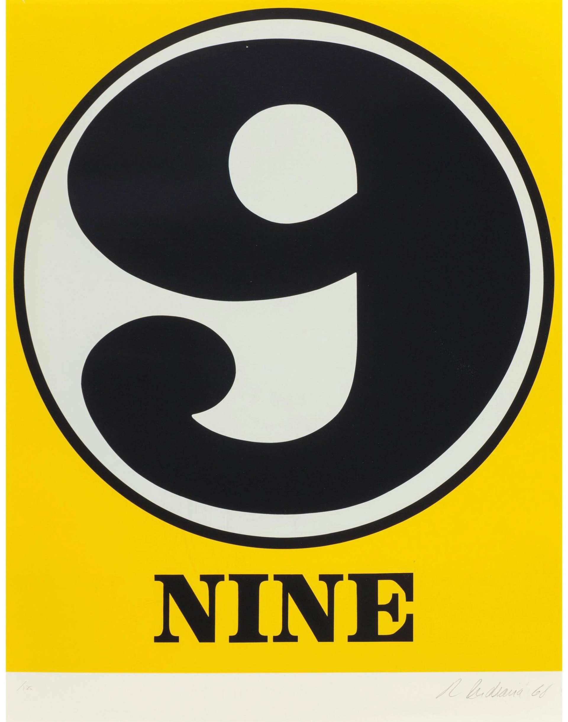 Nine - Signed Print by Robert Indiana 1968 - MyArtBroker