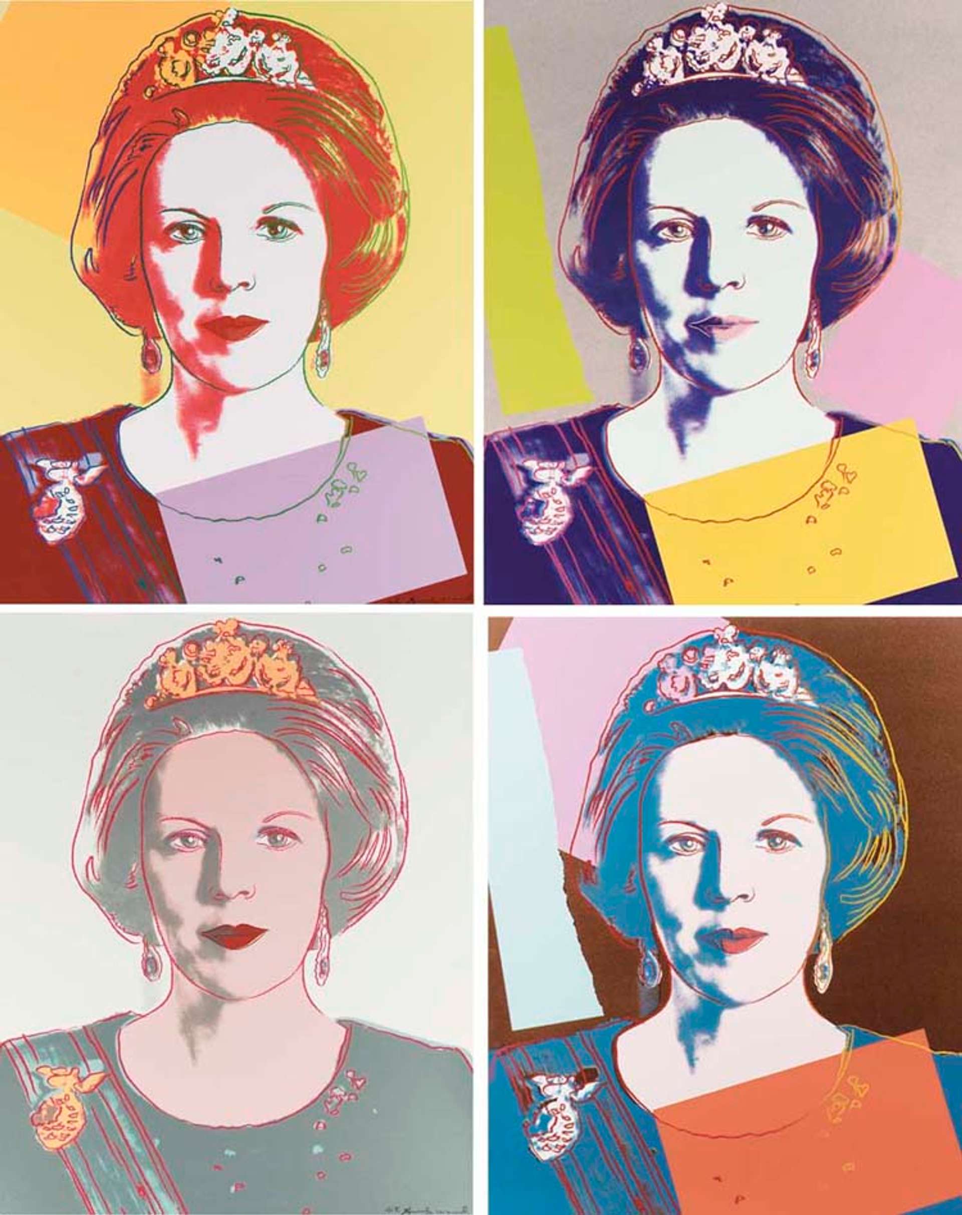 Queen Beatrix Of The Netherlands (F. & S. II.338-341) (complete set) - Signed Print by Andy Warhol 1985 - MyArtBroker