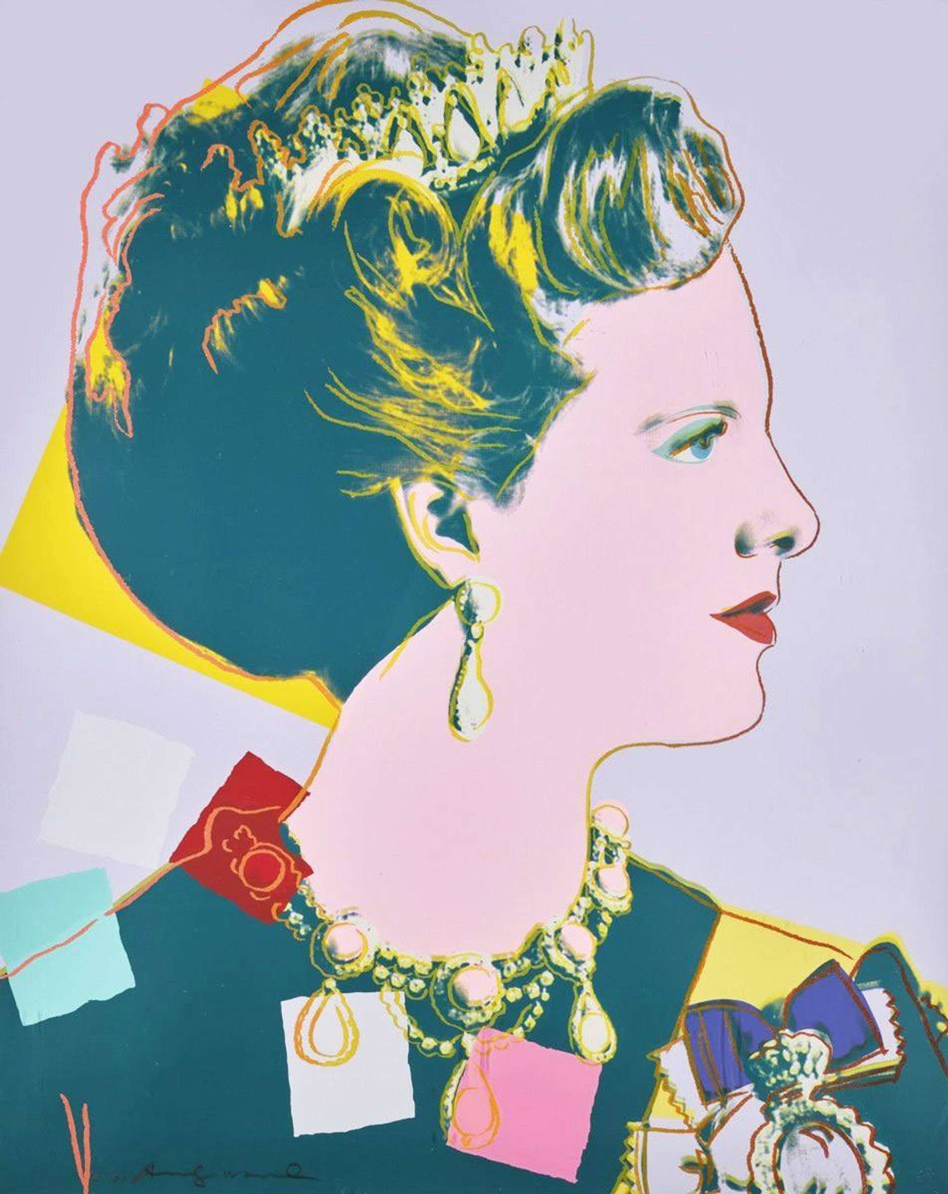 Queen Margrethe Of Denmark Royal Edition (F. & S. II.342A) by Andy Warhol