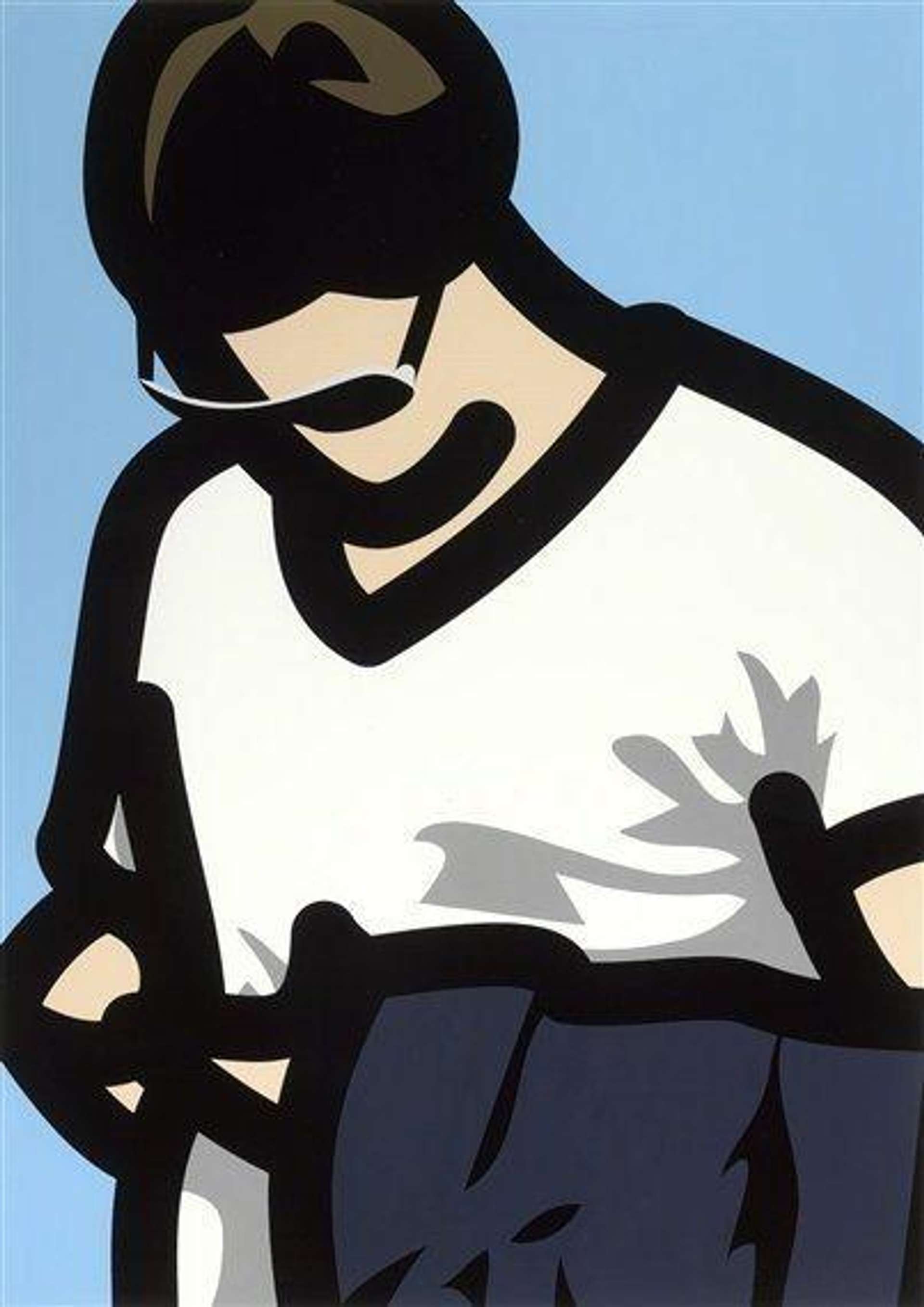 Julian Opie: Tourist With Phone - Signed Print