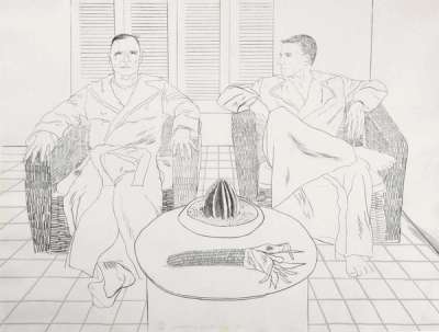 Christopher Isherwood And Don Bachardy - Signed Print by David Hockney 1976 - MyArtBroker