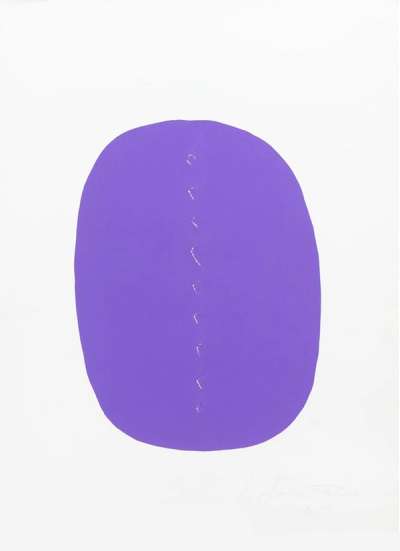 Concetto Spaziale (Ovale Violet Avec Fente) - Signed Print by Lucio Fontana 1965 - MyArtBroker
