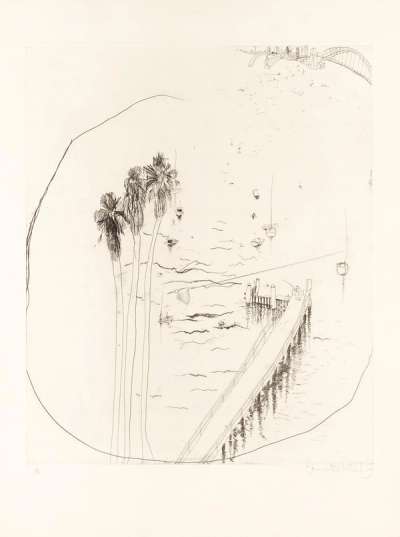 Lavender Bay Wharf - Signed Print by Brett Whiteley 1978 - MyArtBroker