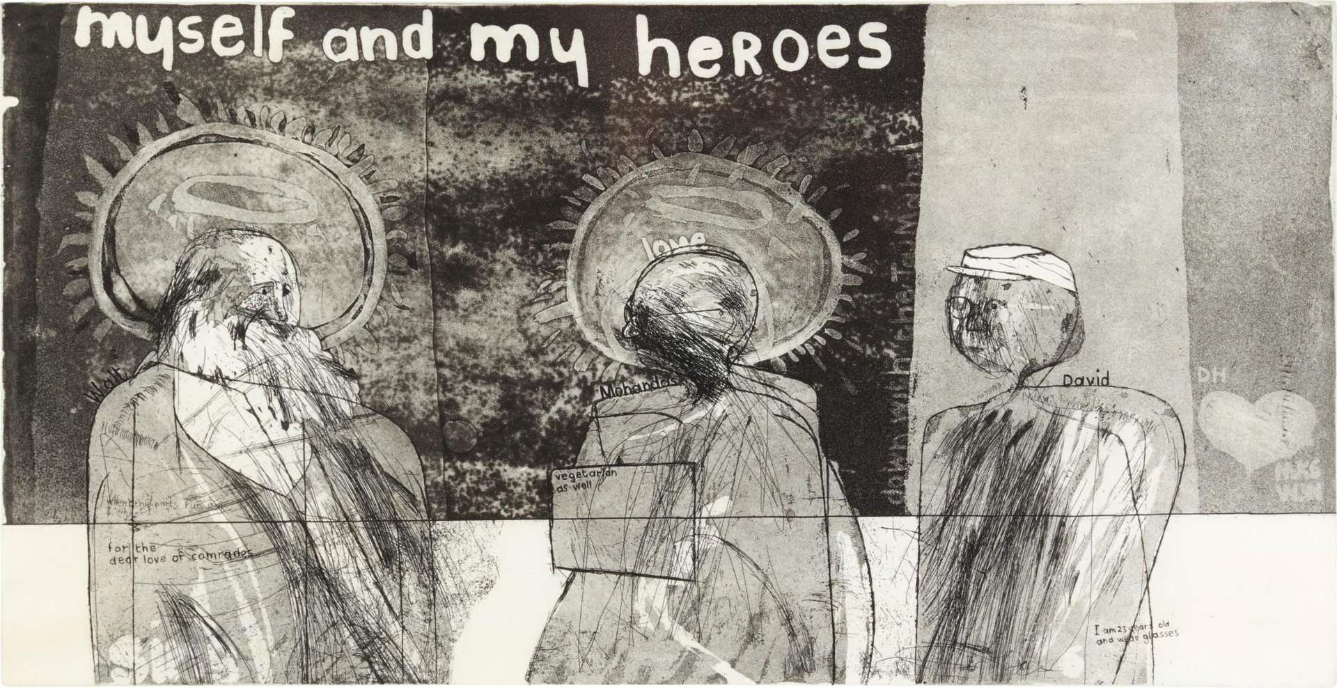 Myself And My Heroes - Signed Print by David Hockney 1961 - MyArtBroker