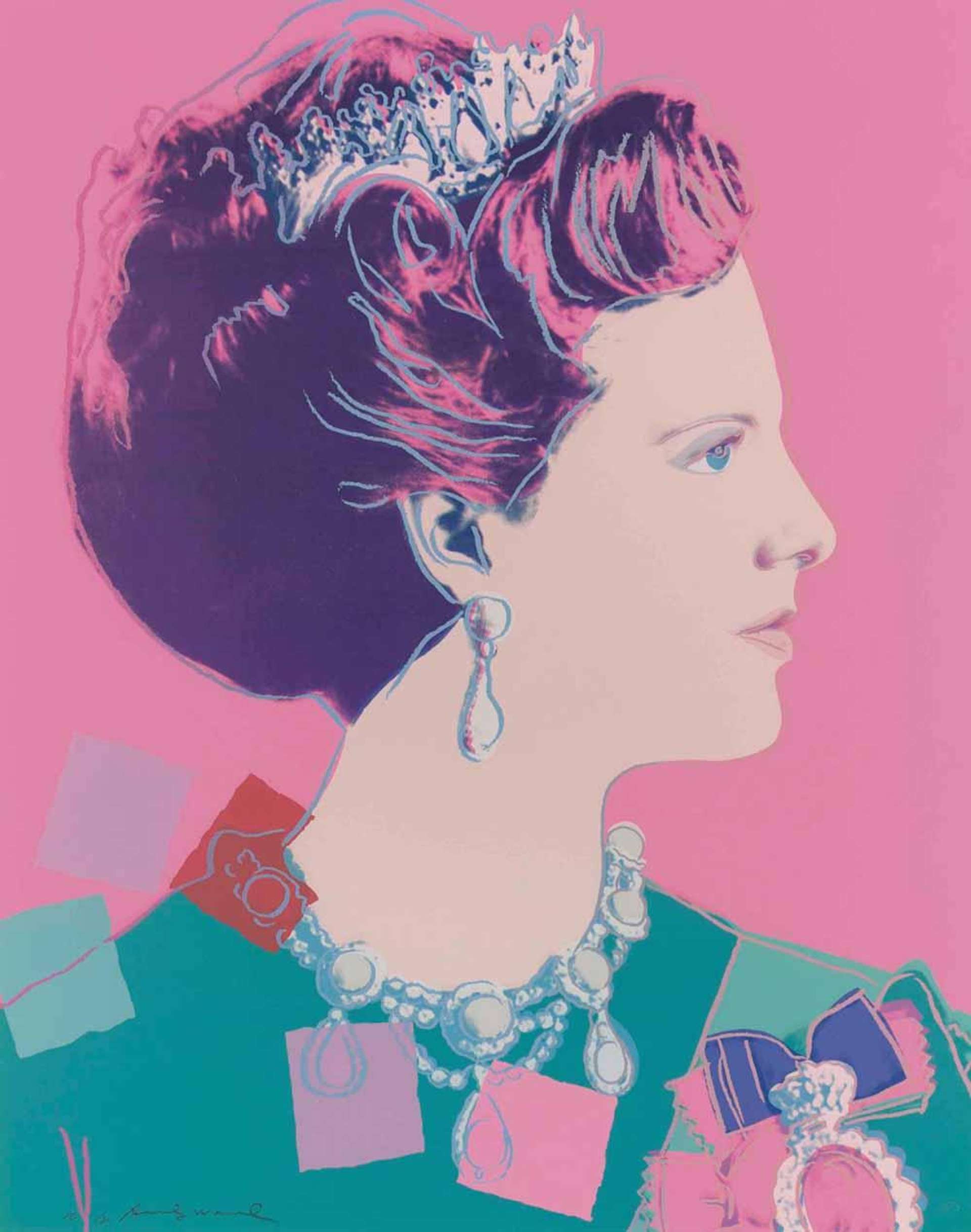Queen Margrethe Of Denmark Royal Edition (F. & S. II.345A) - Signed Print by Andy Warhol 1985 - MyArtBroker