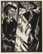 Karl Schmidt-Rottluff: Drei Am Tisch - Signed Print