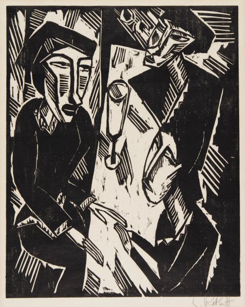 Karl Schmidt-Rottluff Drei Am Tisch (Signed Print) 1914 | MyArtBroker