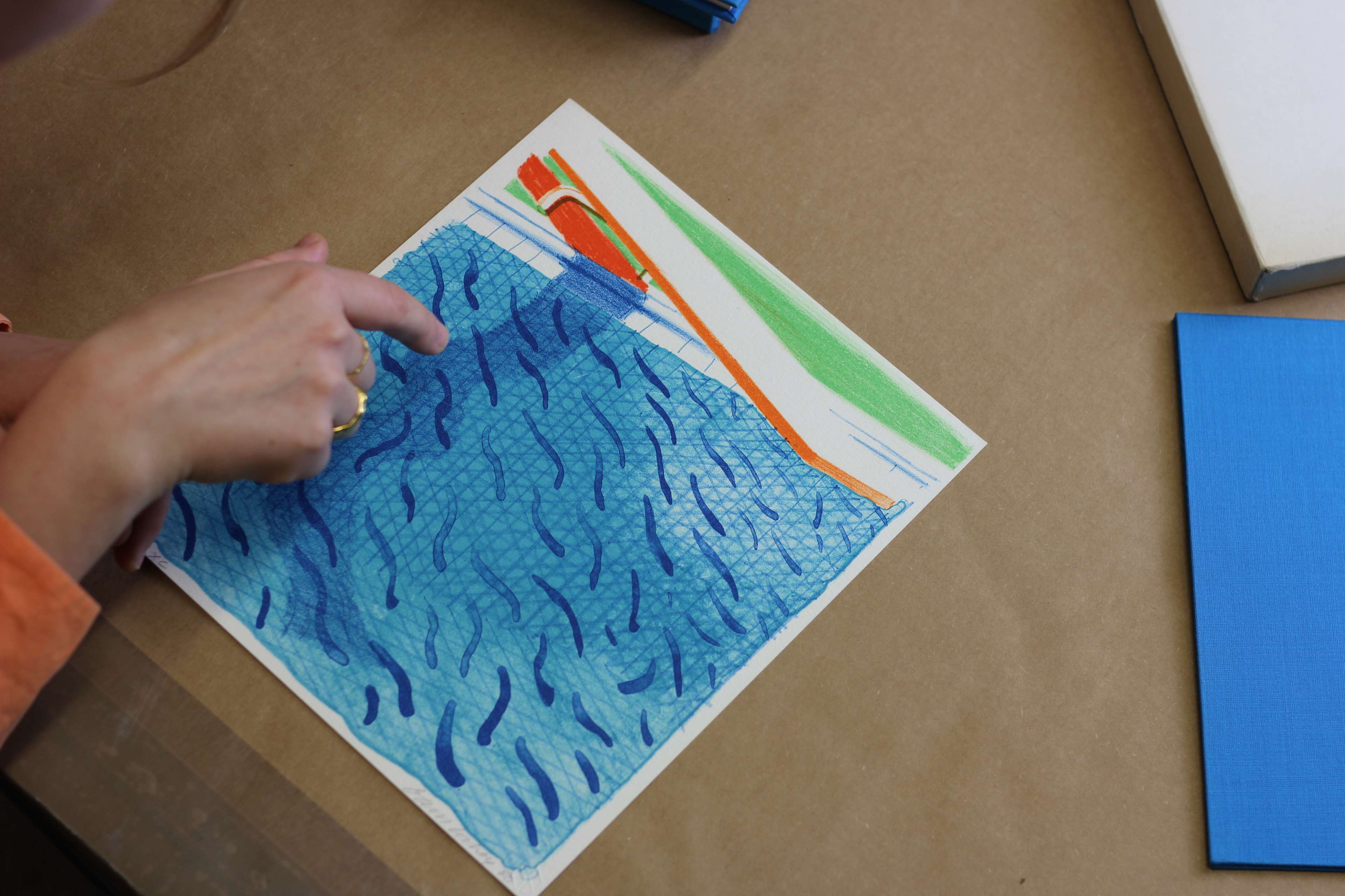 David Hockney's Pool Made With Paper And Blue Ink For Book - MyArtBroker