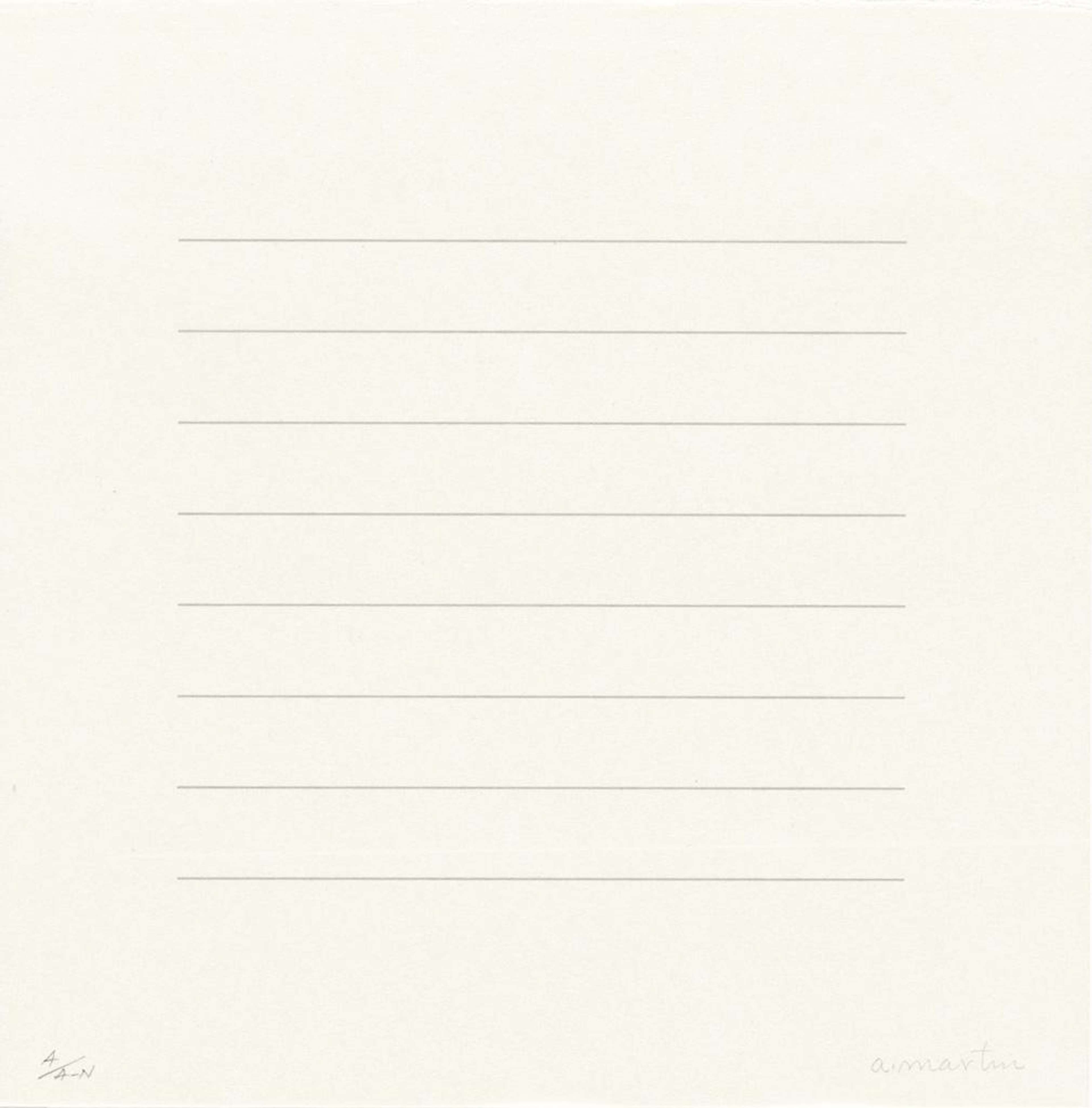 On A Clear Day 9 - Signed Print by Agnes Martin 1973 - MyArtBroker