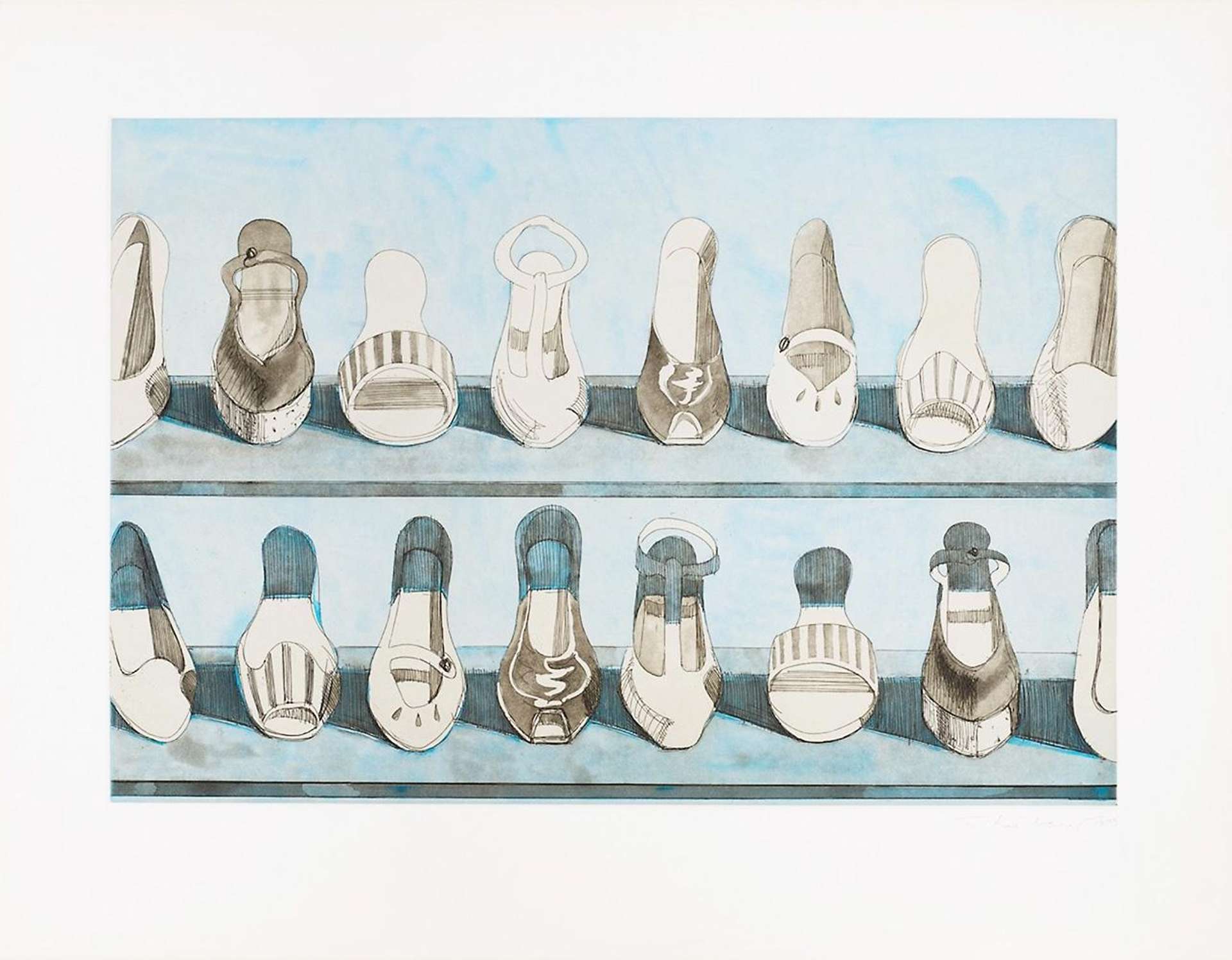 Shoe Rows - Signed Print by Wayne Thiebaud 1979 - MyArtBroker