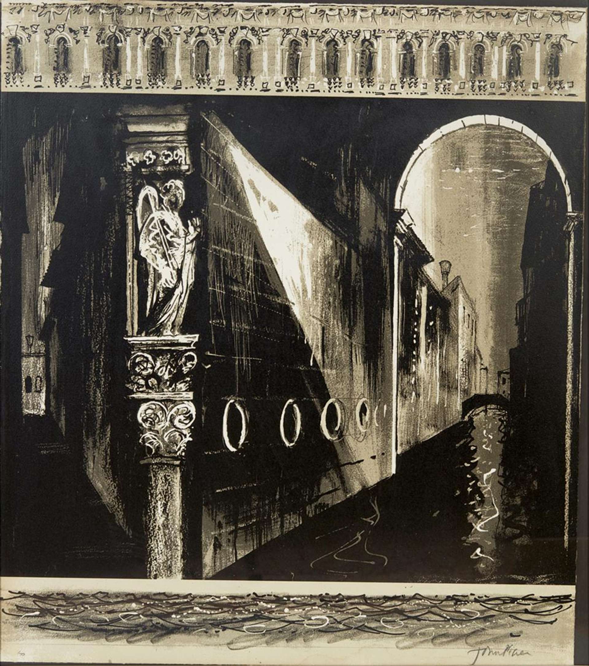 Death In Venice, Side Left Panel - Signed Print by John Piper 1973 - MyArtBroker