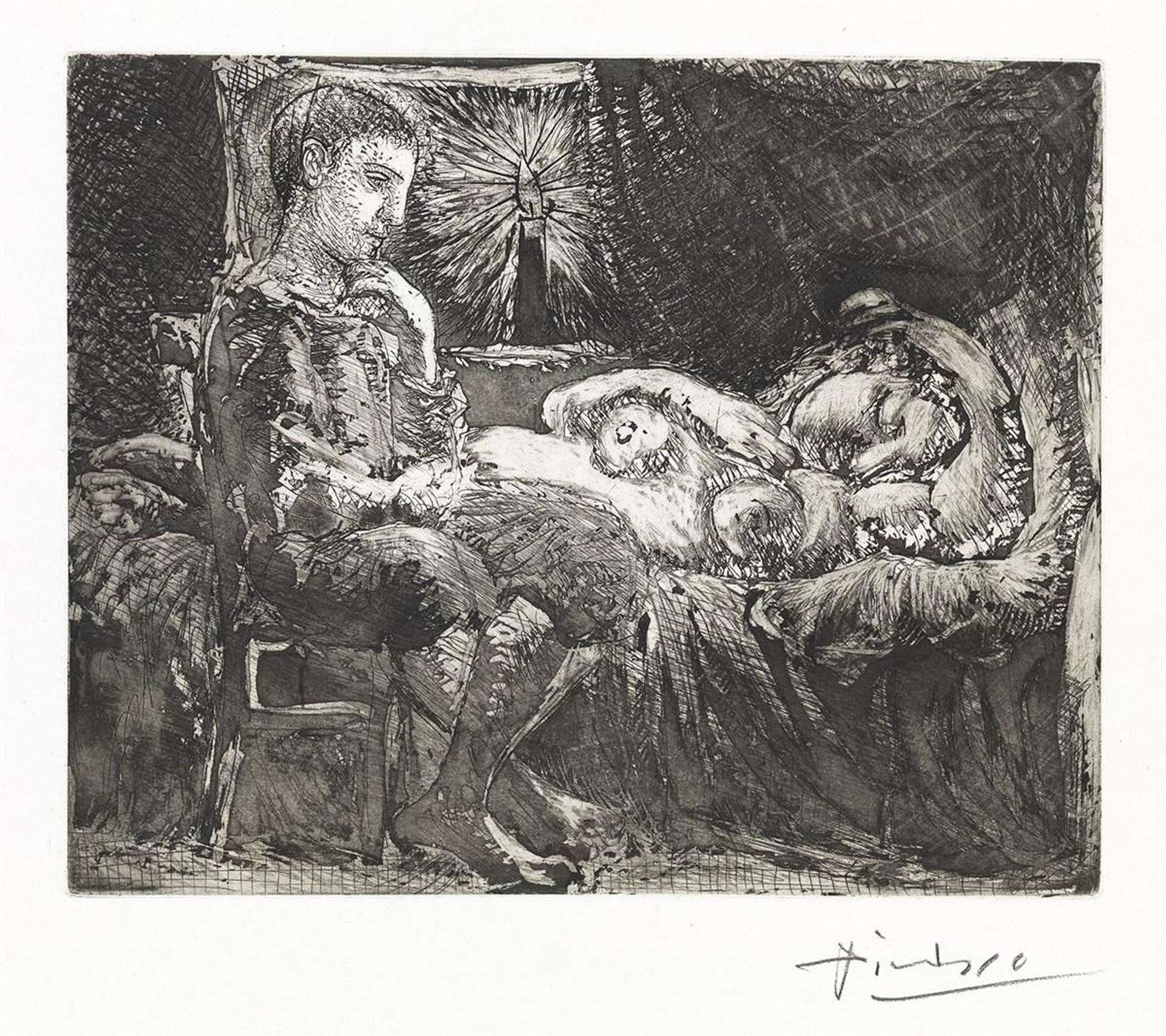 Garçon Et Dormeuse À La Chandelle - Signed Print by Pablo Picasso 1934 - MyArtBroker